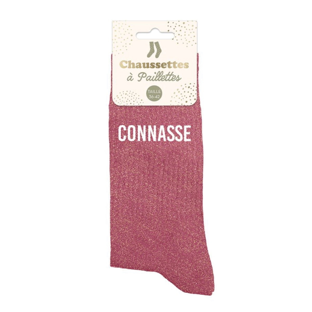 Paire de chaussettes Paillettes Connasse  Rose