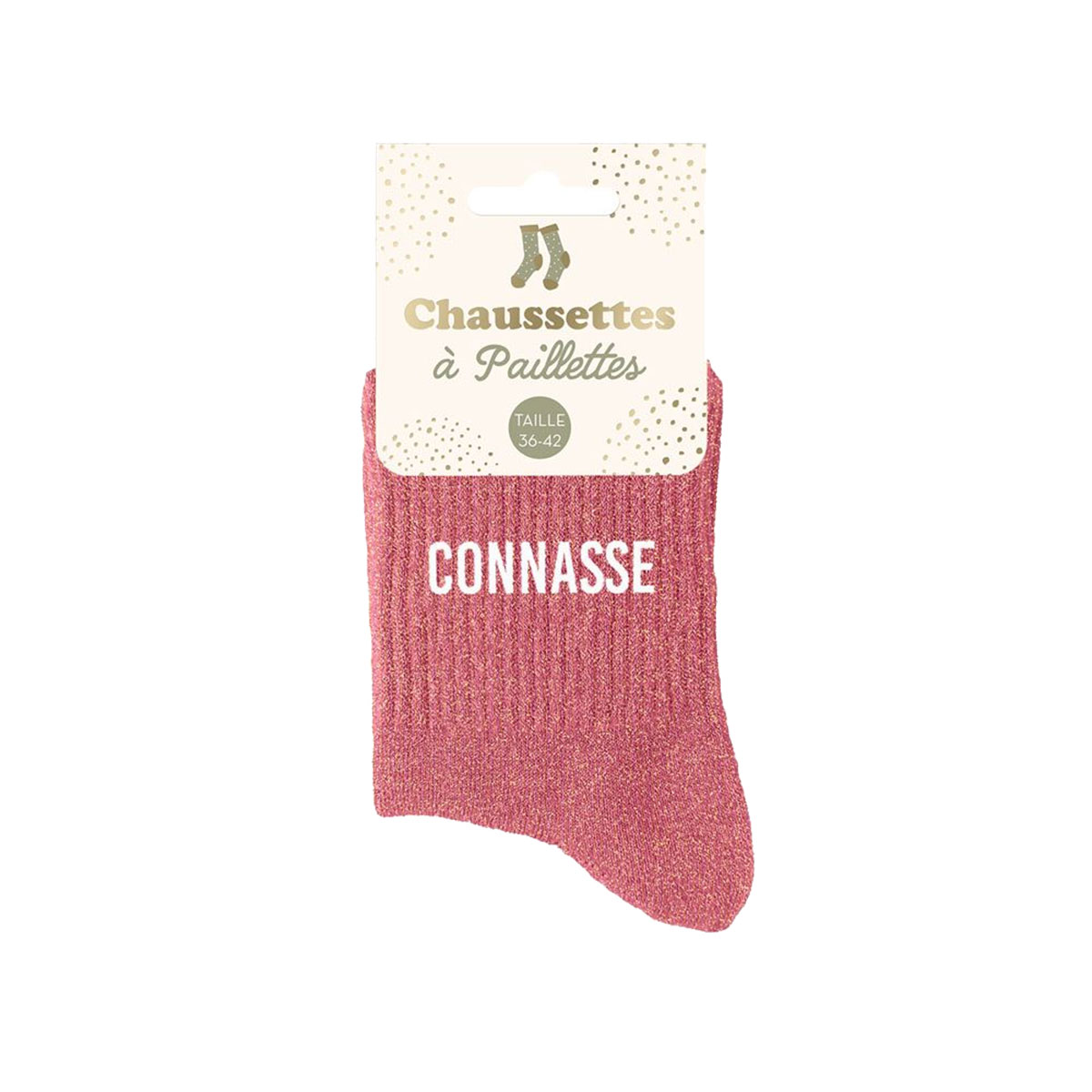 Paire de chaussettes Paillettes Connasse  Rose