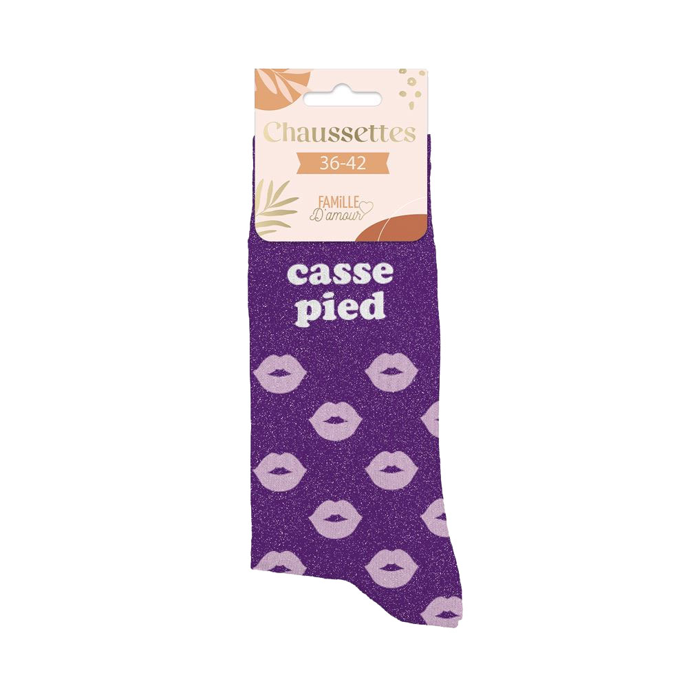 Paire de Chaussettes Pailletes Casse-Pied violette