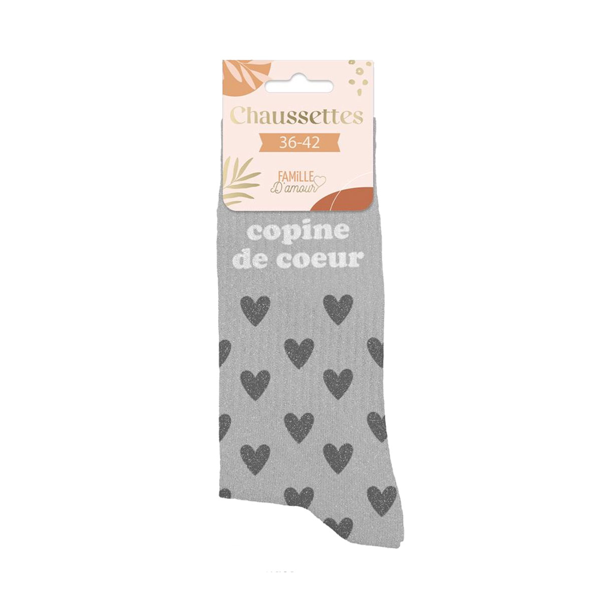 Paire de Chaussettes Pailletes Copine de Cur - Gris