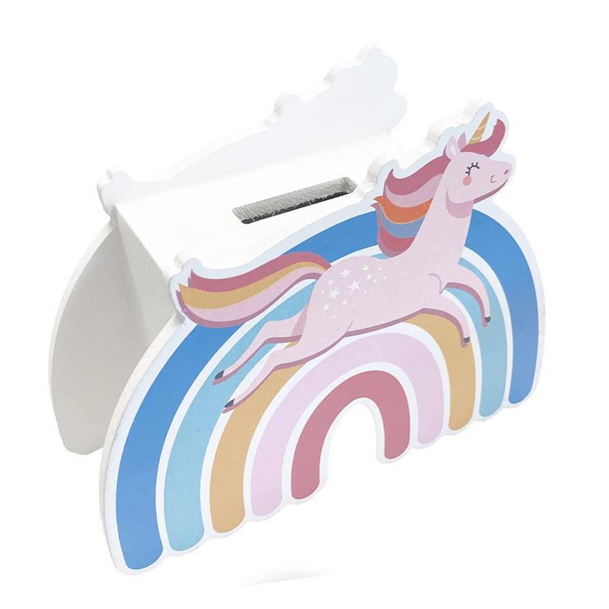 Tirelire pour enfant licorne et arc-en-ciel