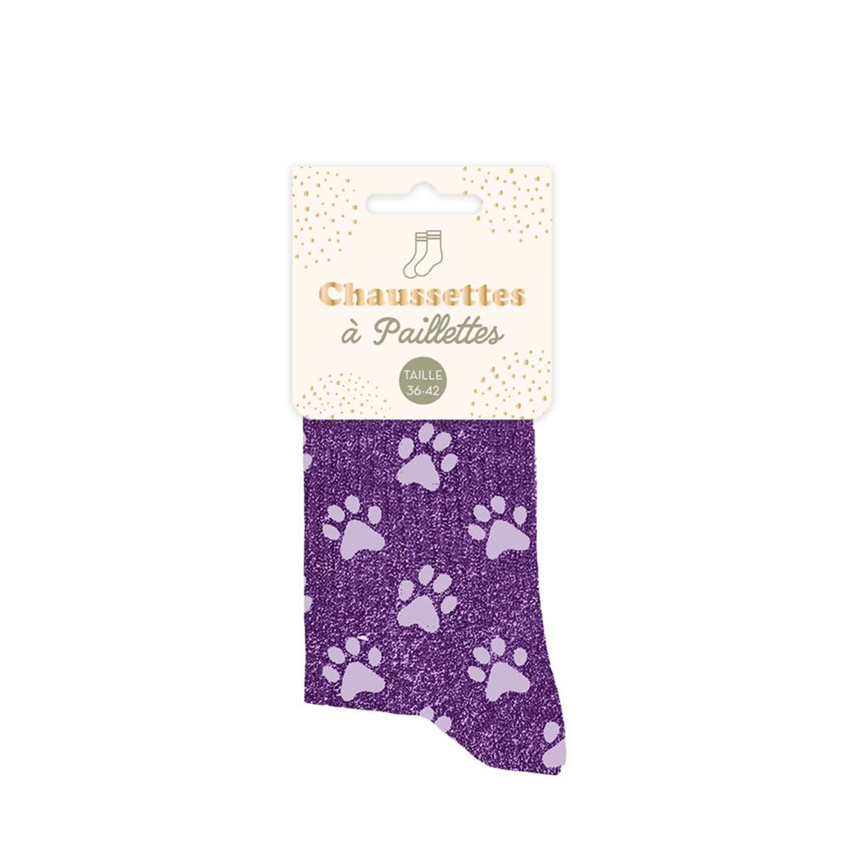 Paire de Chaussettes Pailletes Pattes de Chat