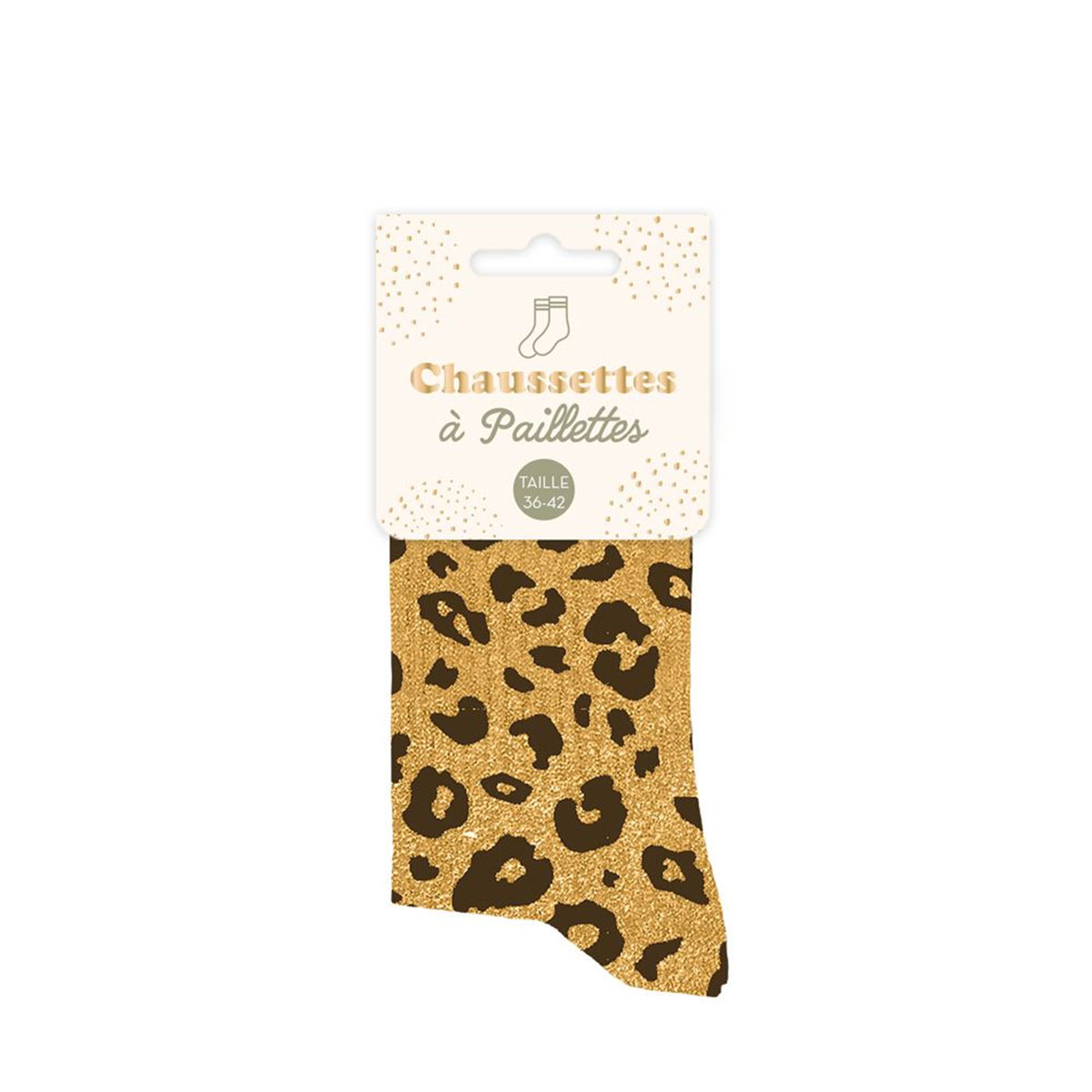 Paire de Chaussettes Pailletes Motif Lopard