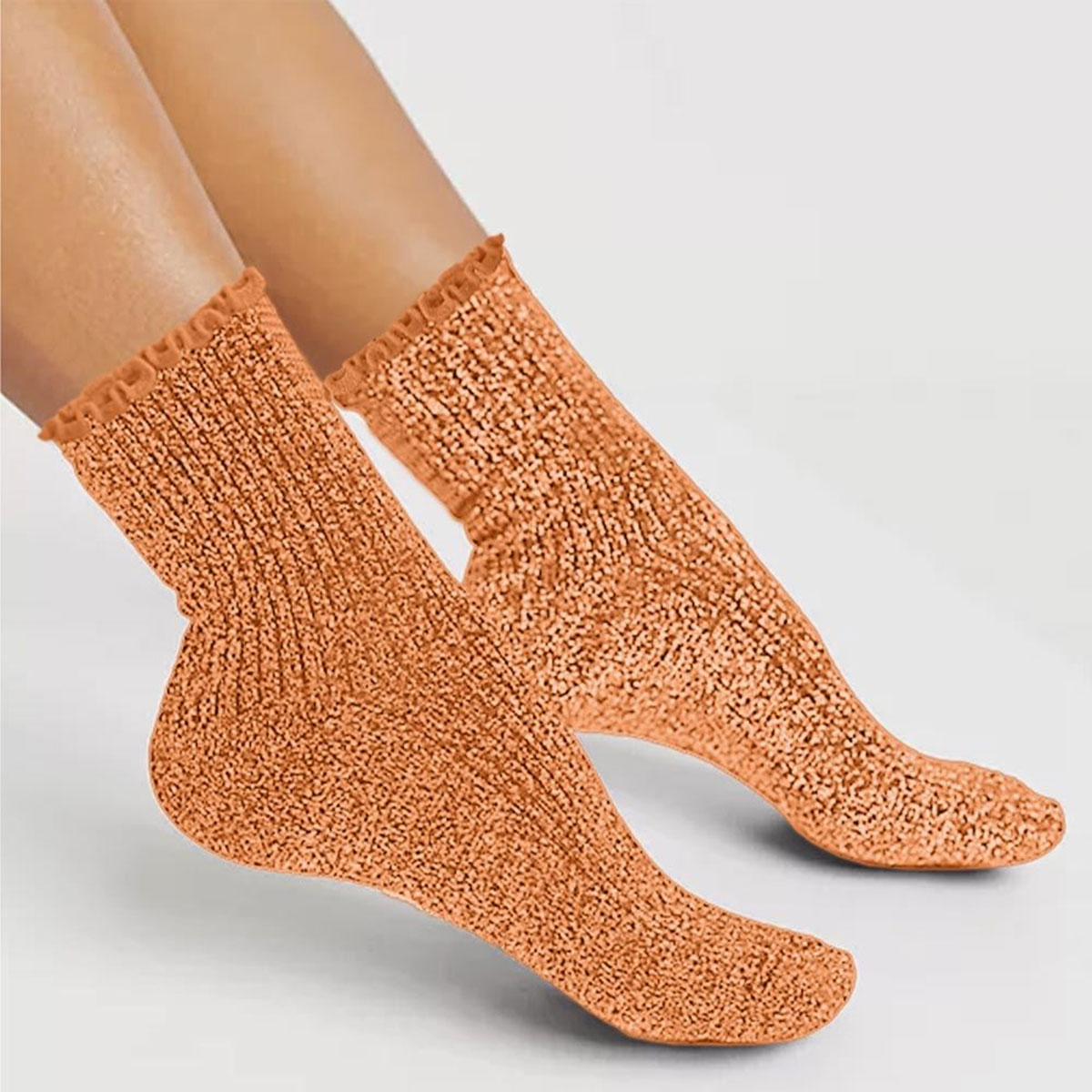 Paire de Chaussettes Paillettes  Feston  Orange