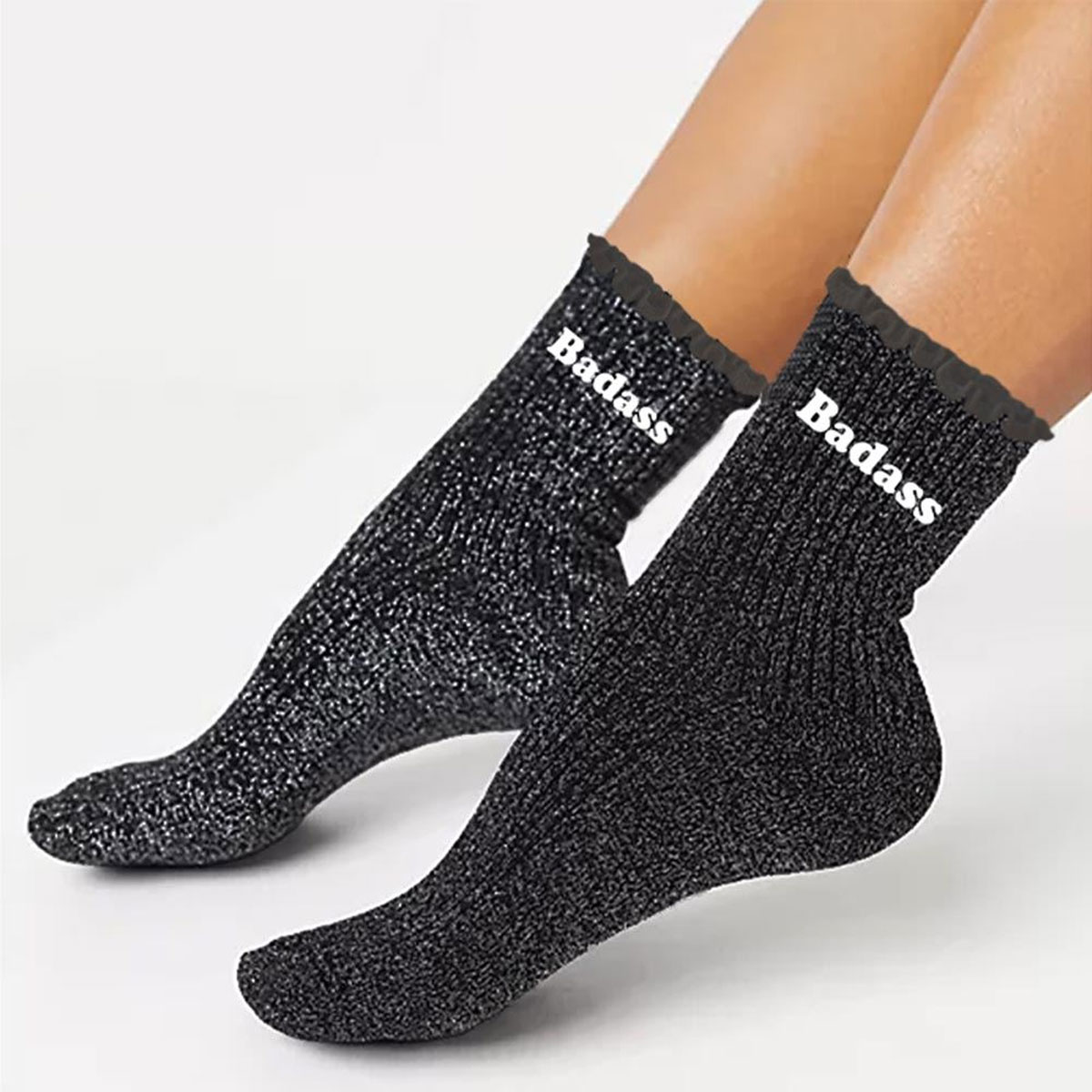 Paire de Chaussettes Paillettes  Feston Badass  Noire