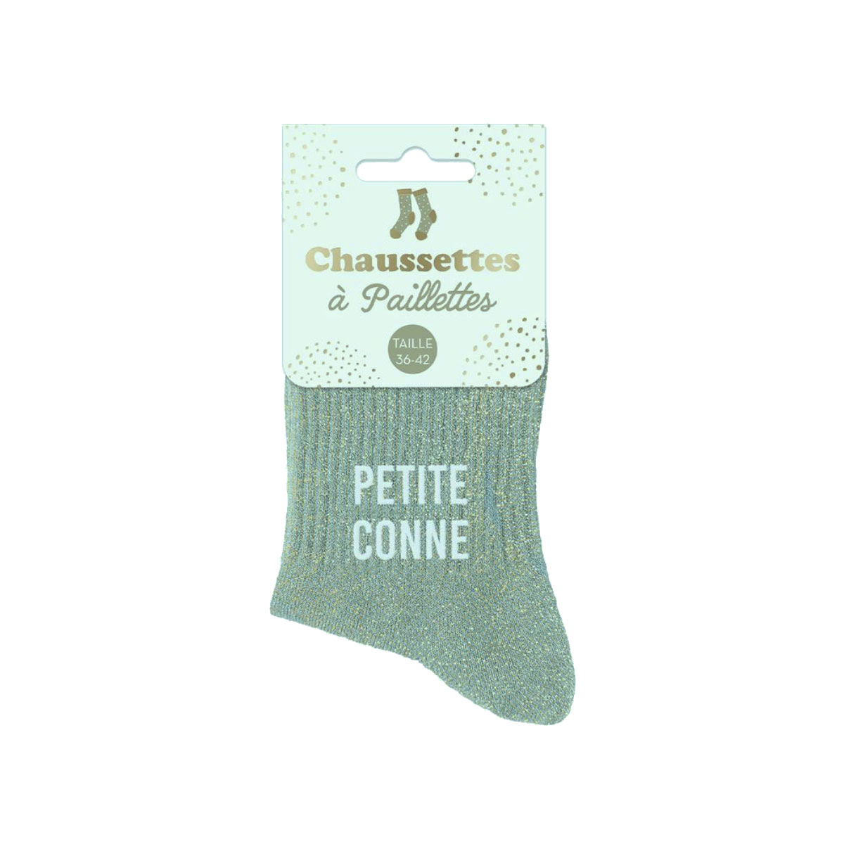 Paire de Chaussettes Pailletes Petite Conne bleu gris