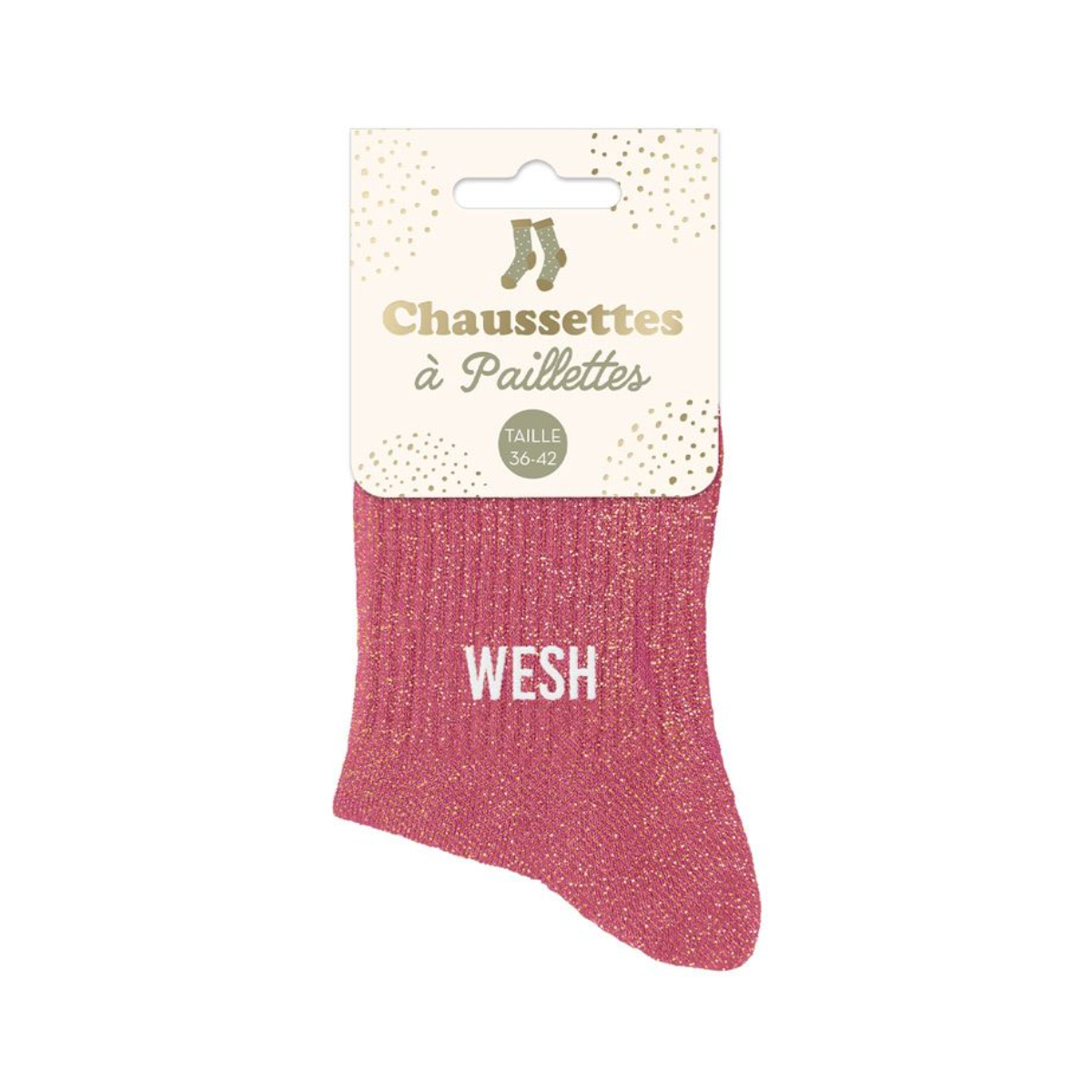 Paire de chaussettes paillettes Wesh Rose