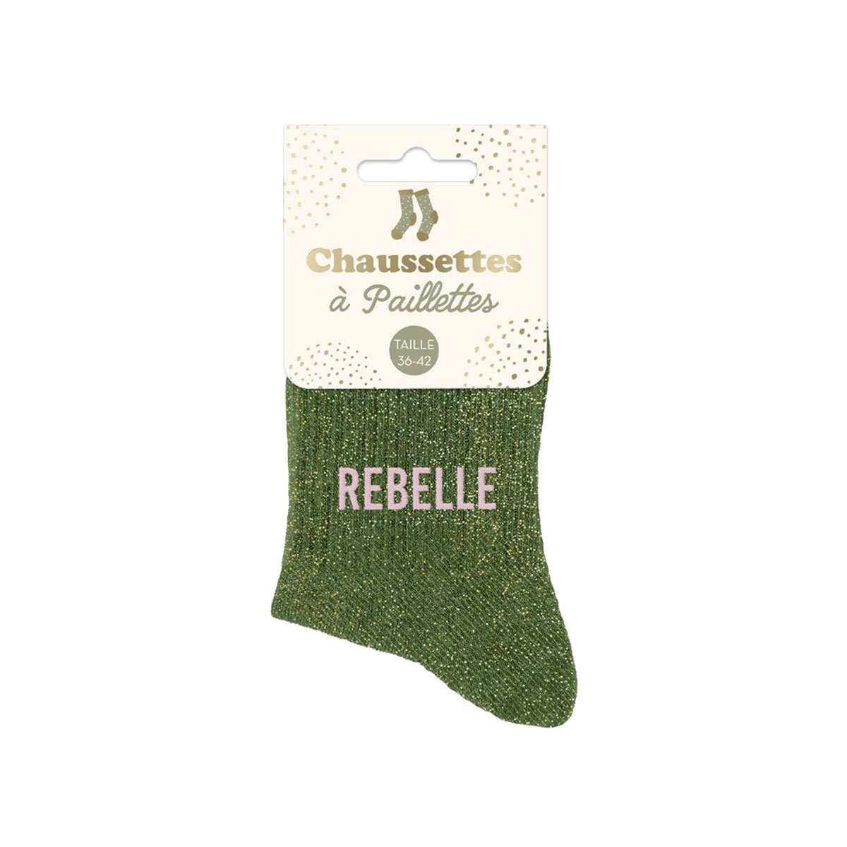 Paire de Chaussettes Paillettes Rebelle  Vert