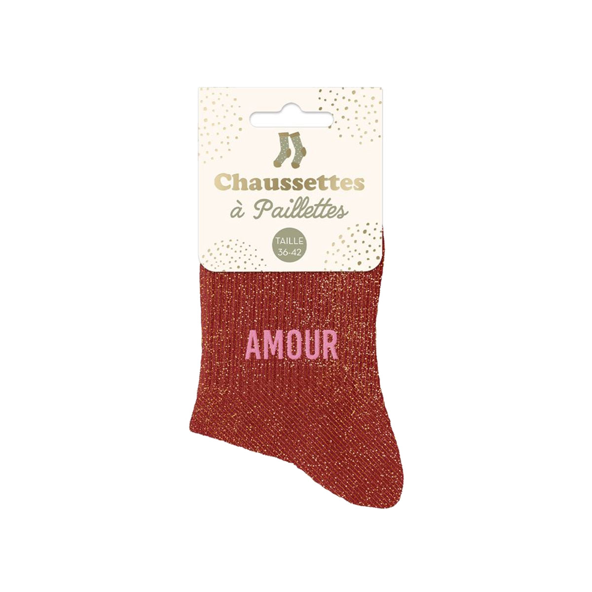 Paire de Chaussettes Paillettes Amour  Rouge