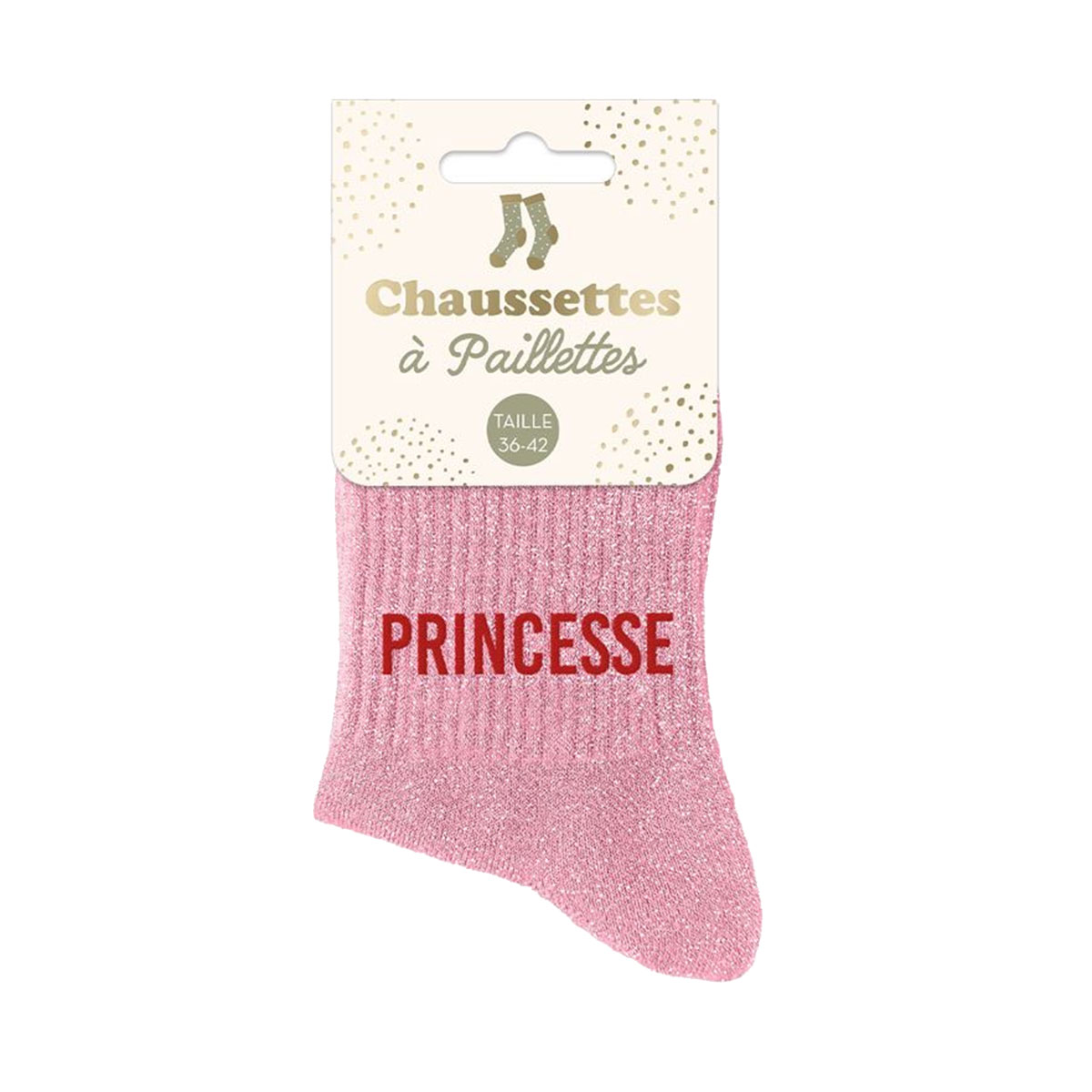 Paire de chaussettes paillettes Princesse  Rose