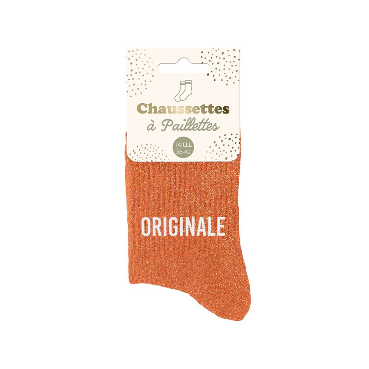 Paire de Chaussettes Pailletes Originale Orange