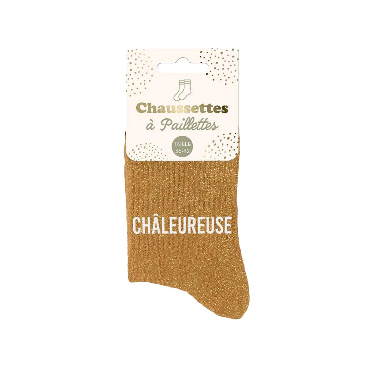 Paire de Chaussettes Pailletes Chaleureuse Jaune