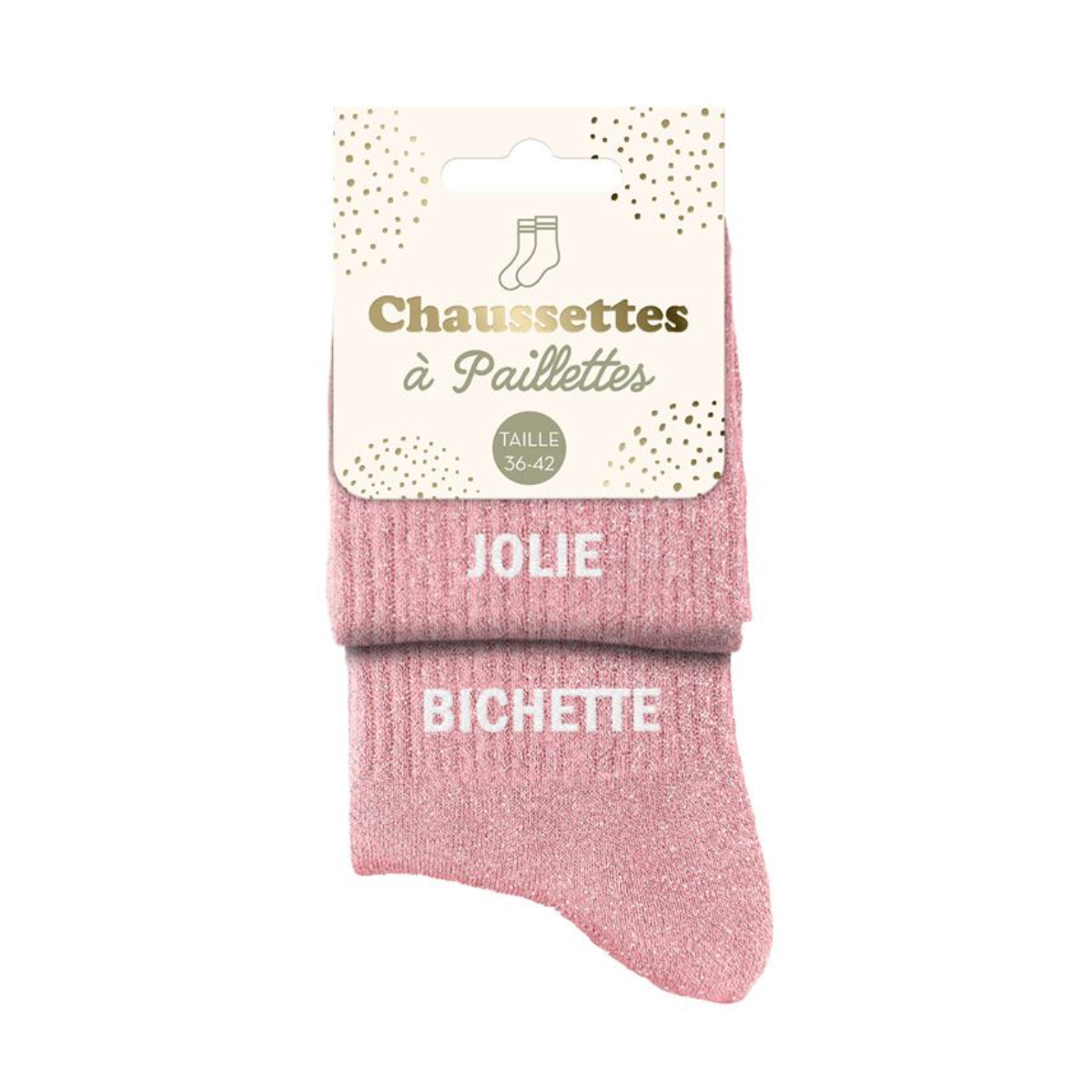 Paire de Chaussettes Pailletes Dpareilles Rose Jolie Bichette