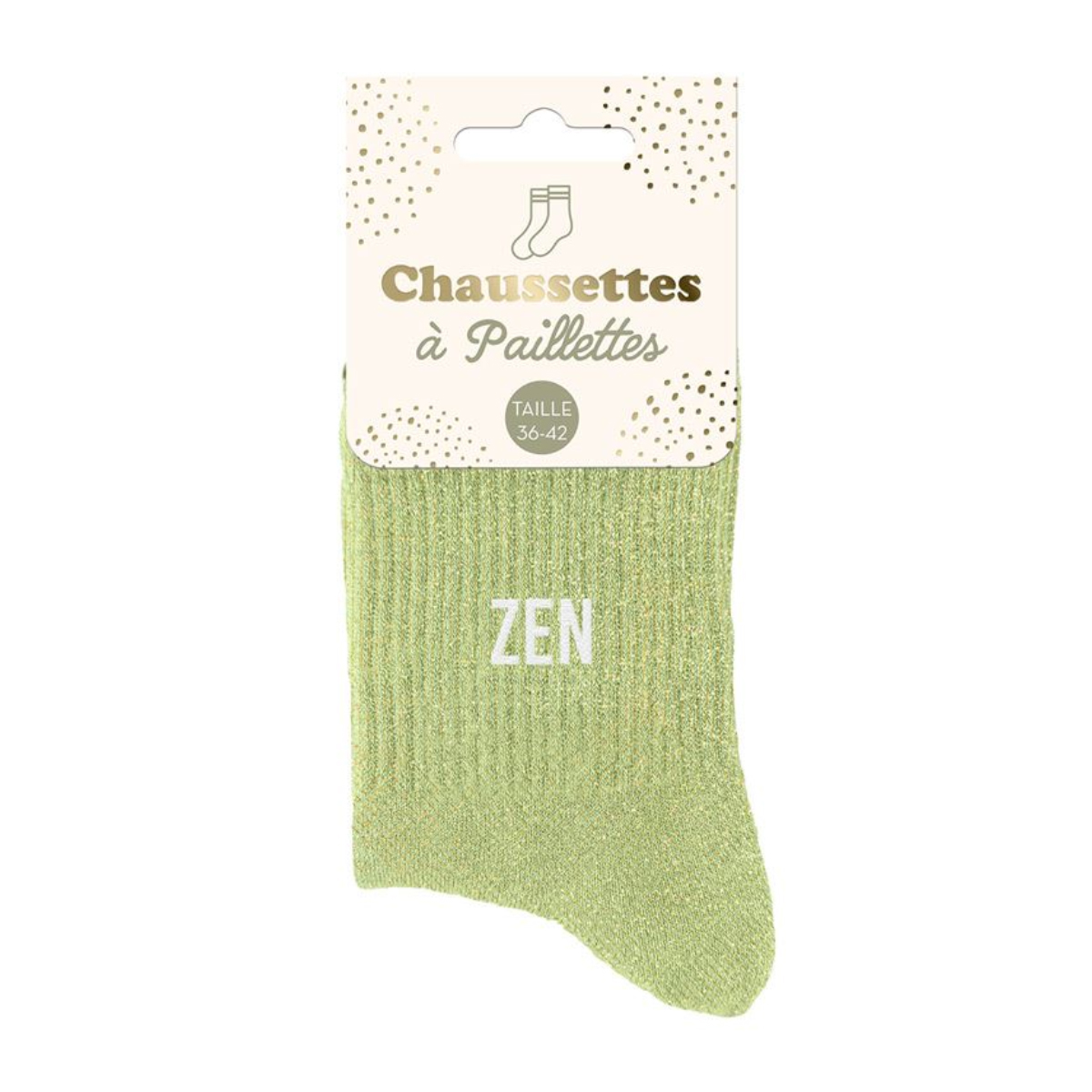 Paire de Chaussettes Pailletes Zen Vert Clair