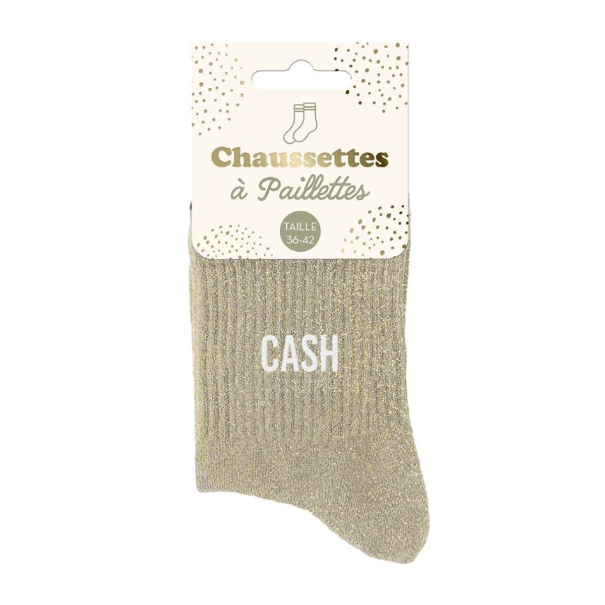 Paire de Chaussettes Pailletes Cash Beige