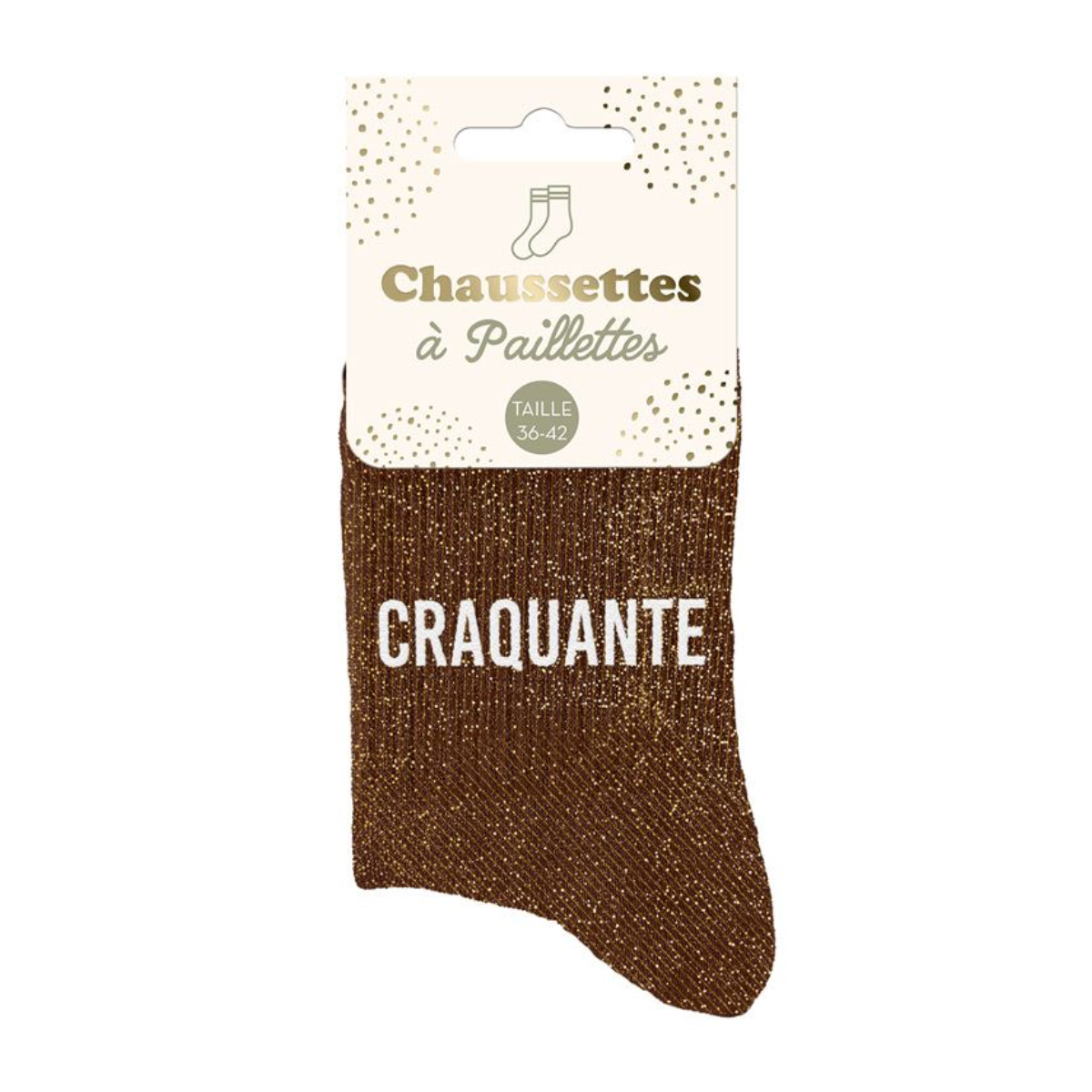 Paire de Chaussettes Pailletes Craquante Marron