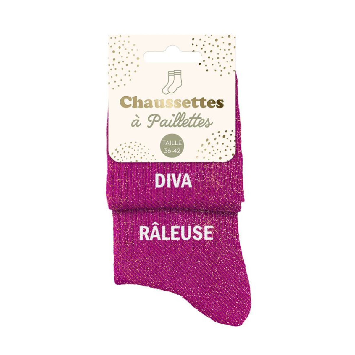 Paire de Chaussettes Pailletes Fuchsia Diva Rleuse