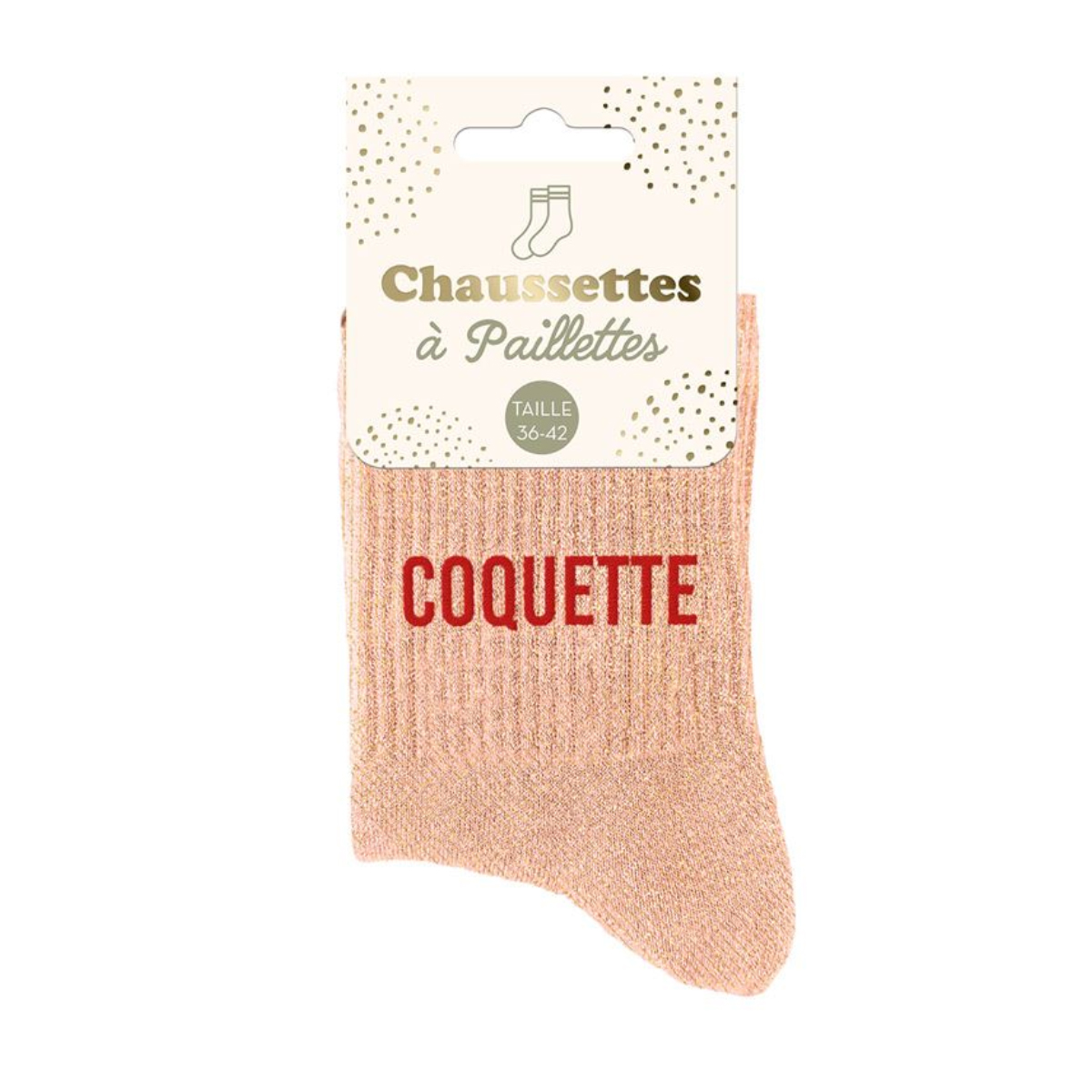 Paire de Chaussettes Pailletes Coquette Orange Clair