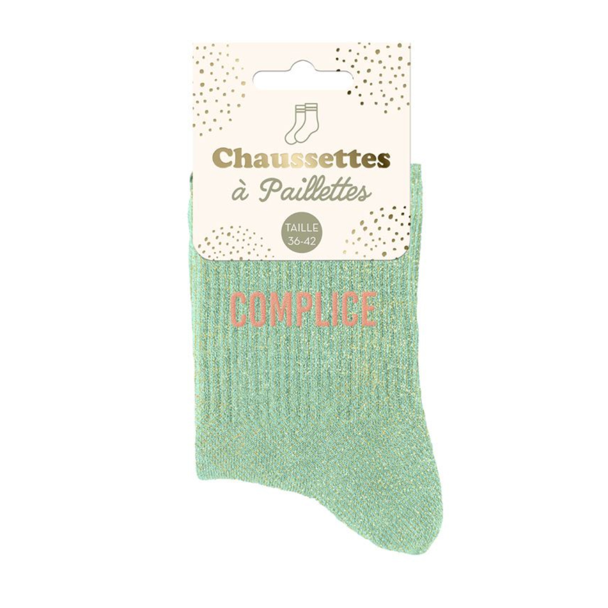 Paire de Chaussettes Pailletes Complice Vert Clair