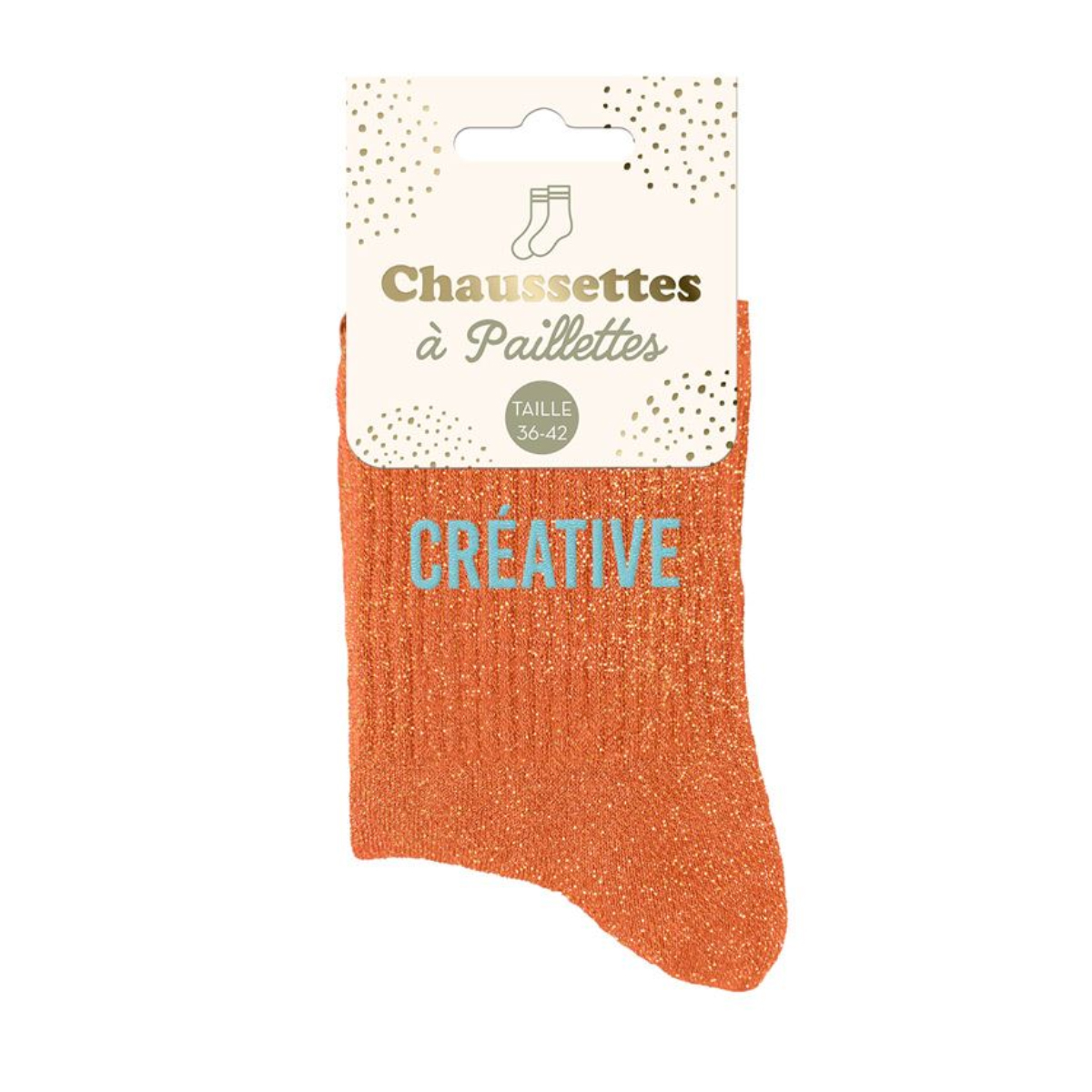 Paire de Chaussettes Pailletes Crative Orange