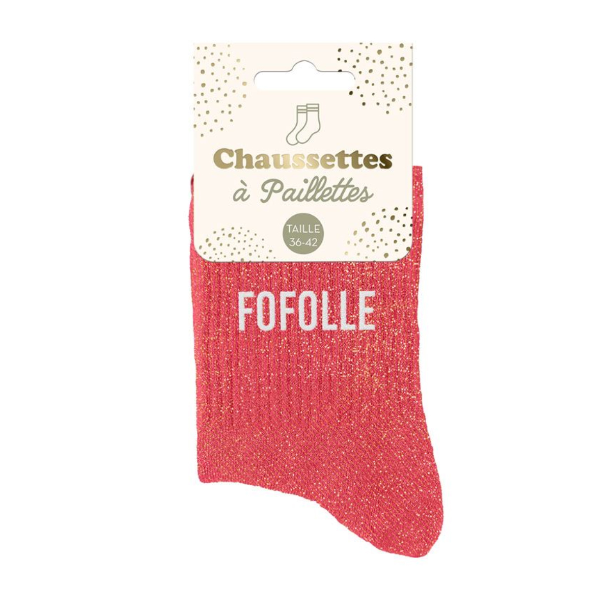 Paire de Chaussettes Pailletes Fofolle Rouge