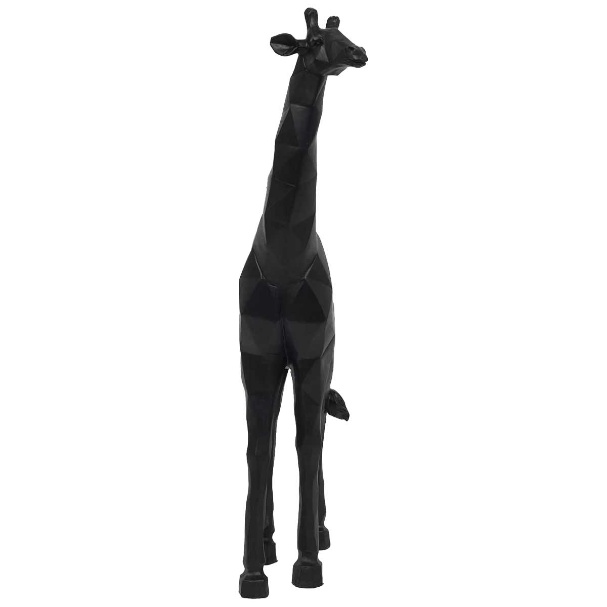 Girafe en rsine noire Origami 40 cm