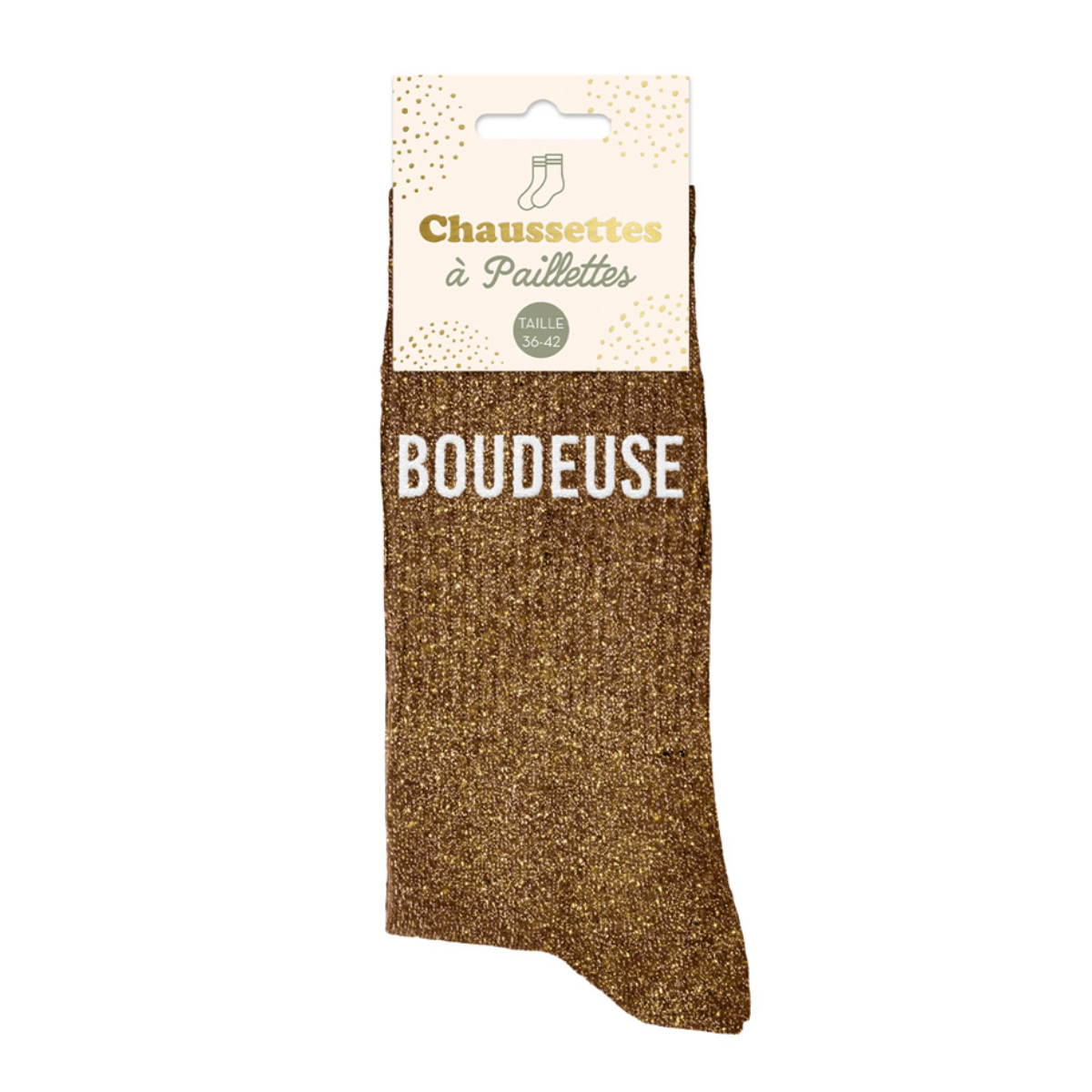 Paire de chaussettes Paillettes Boudeuse  Marron