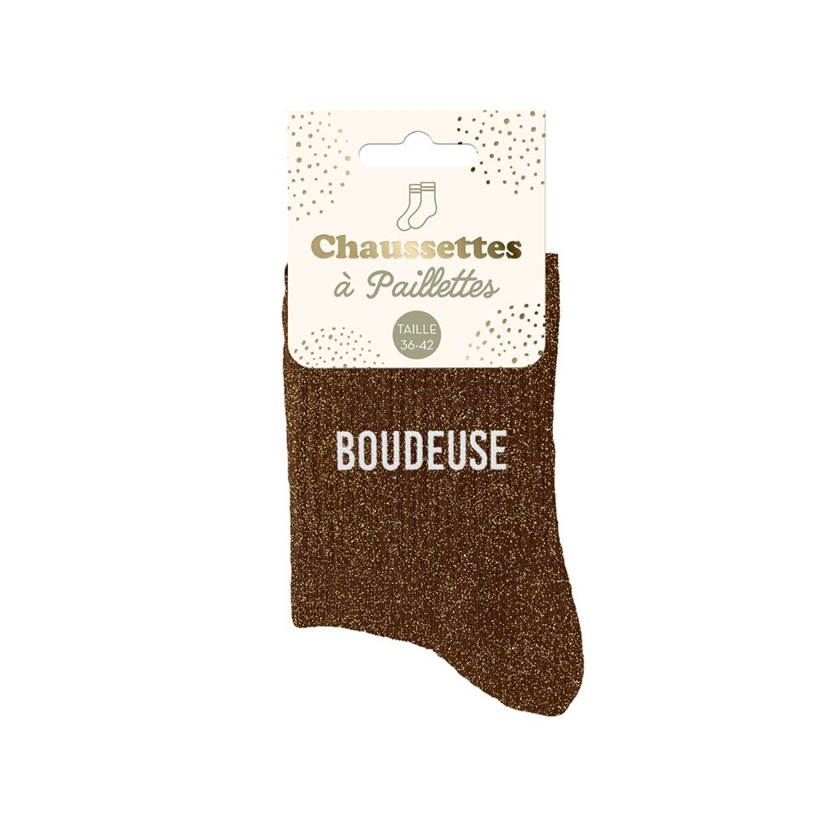 Paire de chaussettes Paillettes Boudeuse  Marron