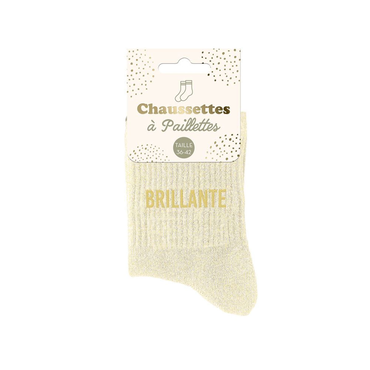 Paire de Chaussettes Brillante - Beige et Dor