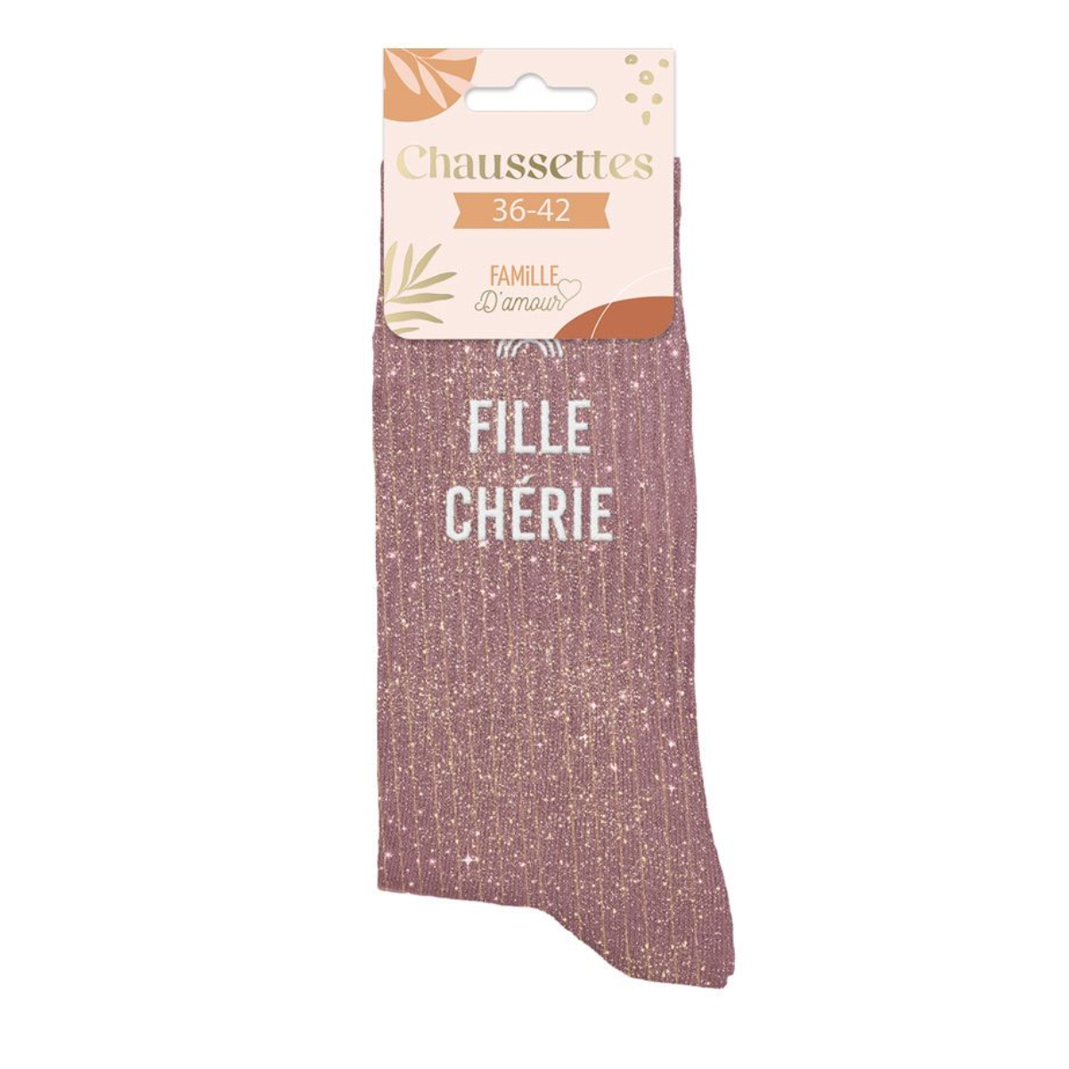 Paire de chaussettes Paillettes Fille Chrie  Rose