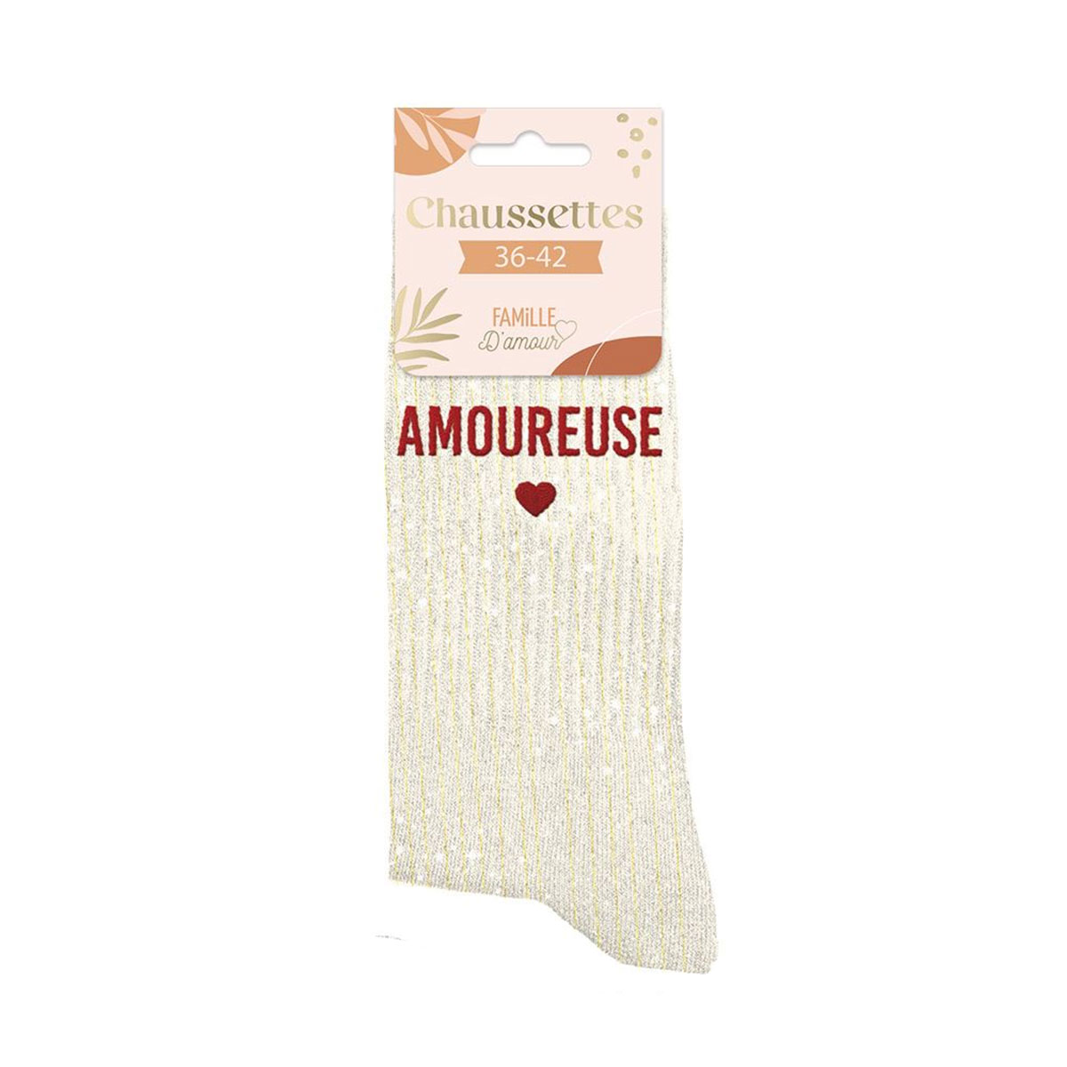 Paire de Chaussettes Amoureuse - cru