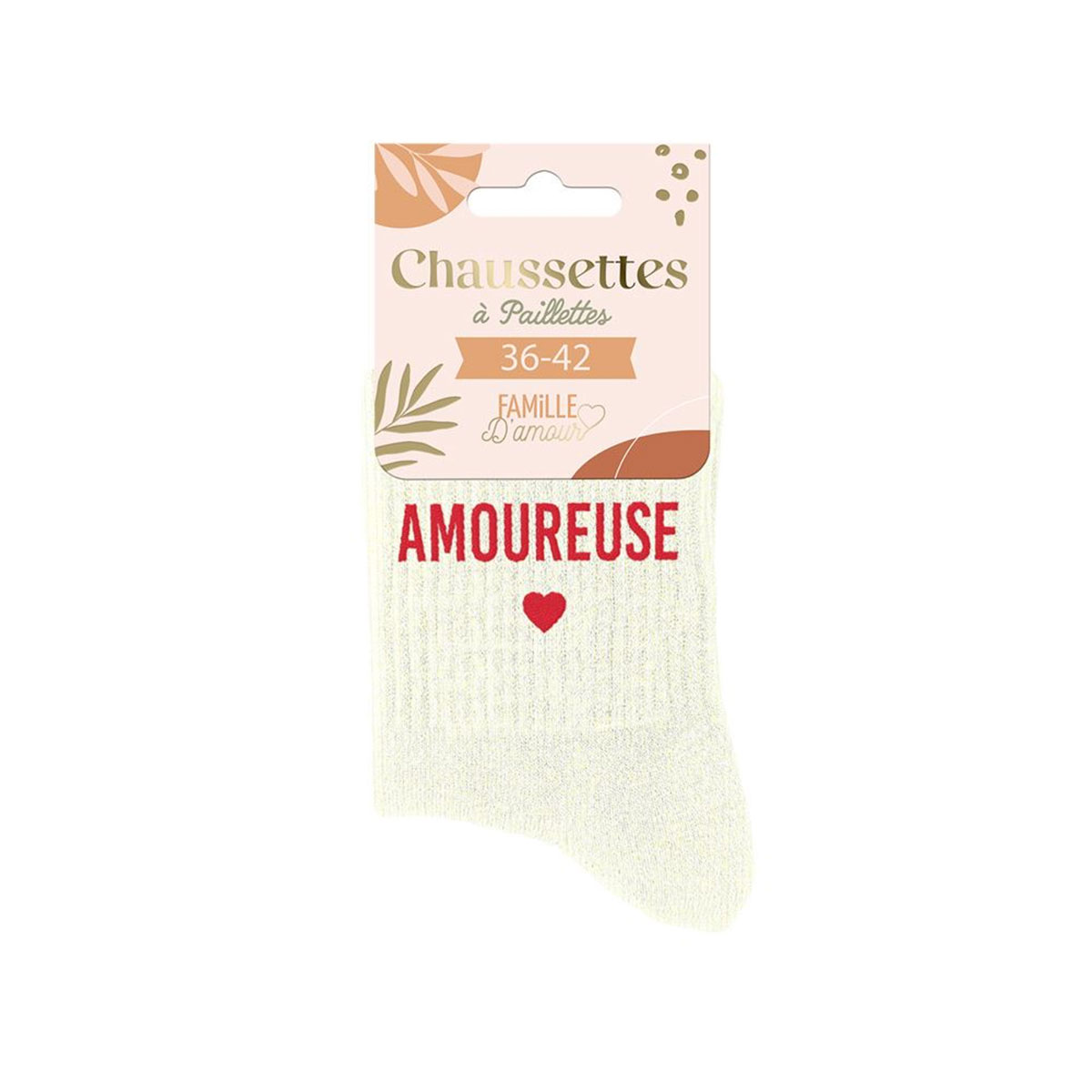 Paire de Chaussettes Amoureuse - cru