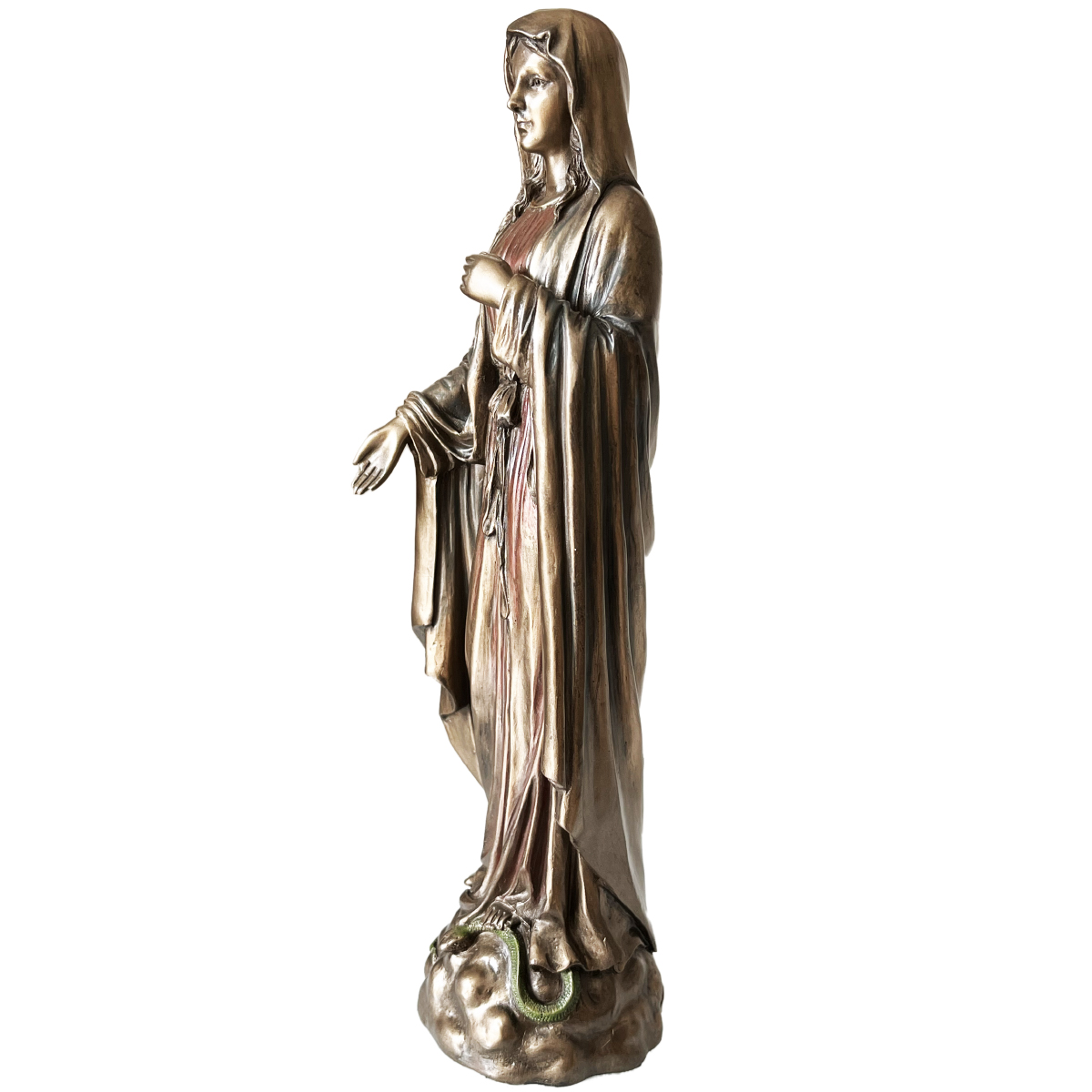 Figurine Vierge Marie en bronze coul  froid 28 cm