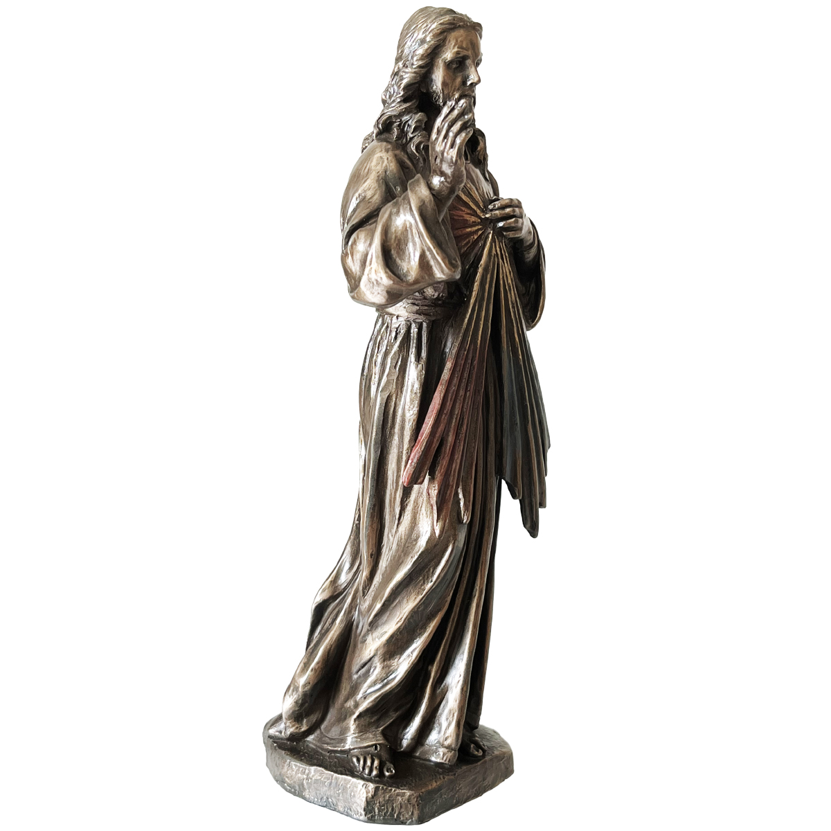 Figurine Christ Misricordieux en bronze coul  froid 22 cm