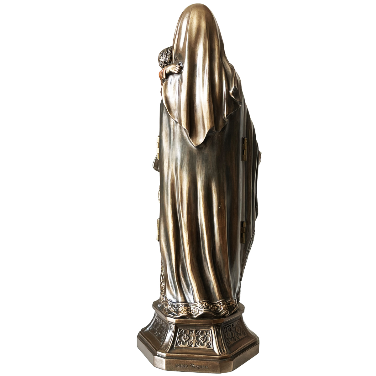 Figurine Vierge  l'enfant en bronze coul  froid 21 cm