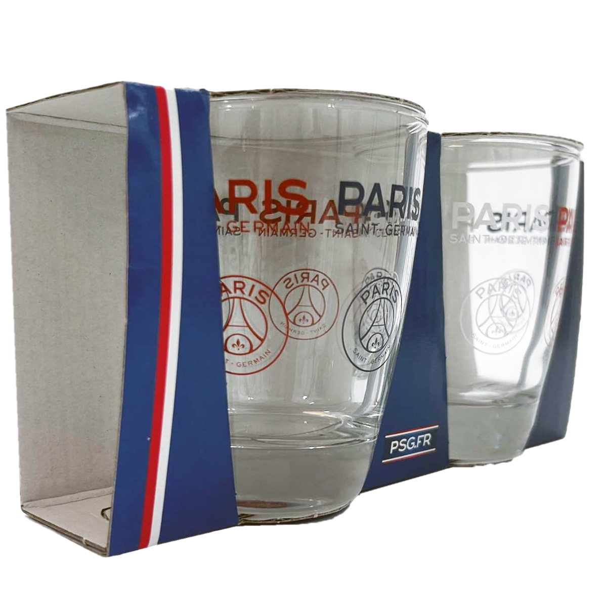 Verres  eau Paris Saint Germain PSG en set de 2