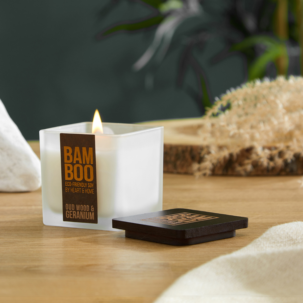 Bougie Heart and Home Bois de Oud Granium Eco responsable