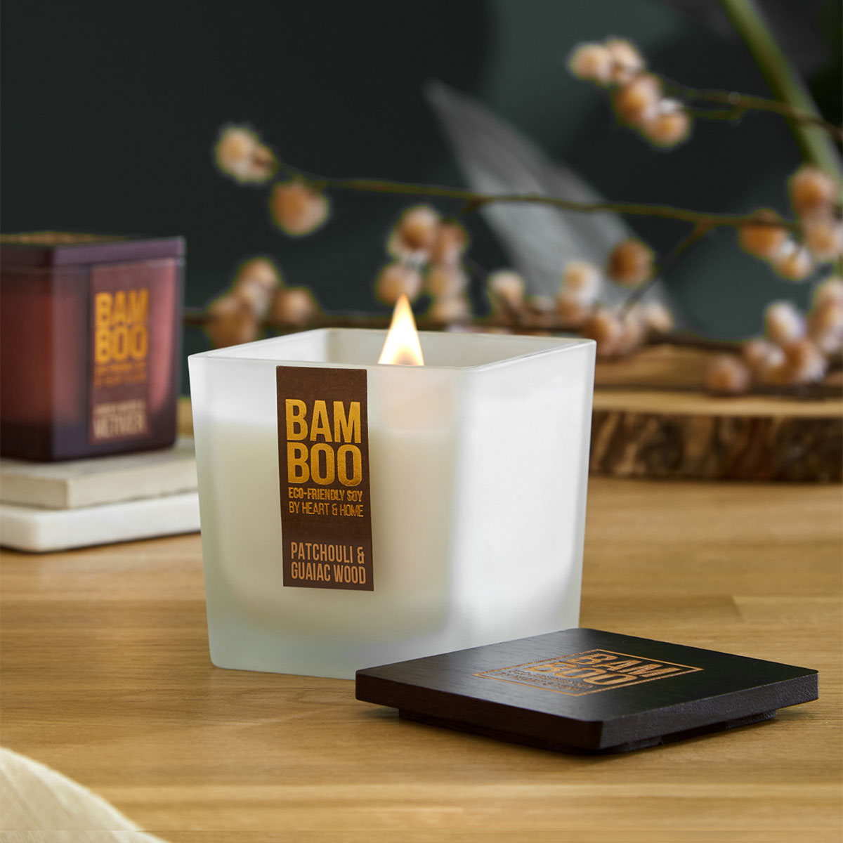 Grande bougie Heart and Home Bambou Patchouli et Bois de Gaac