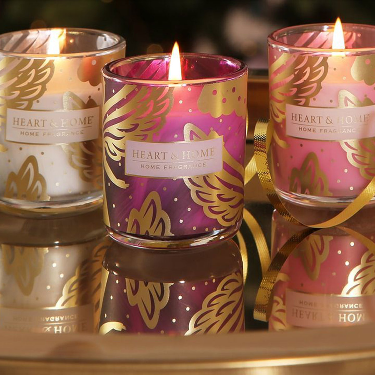 Coffret cadeau 3 bougies votives Heart and Home - Nol