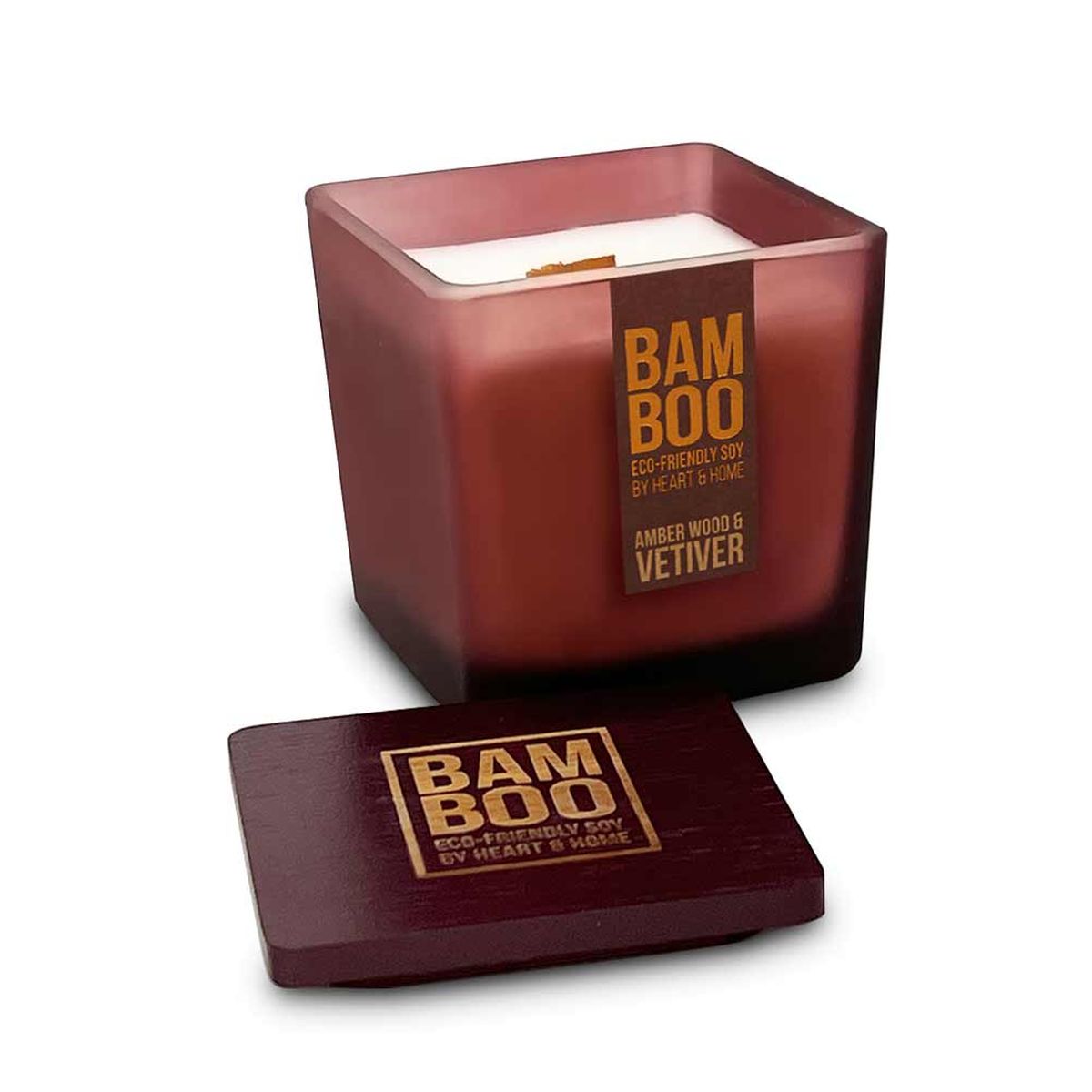 Grande bougie Heart and Home Bambou Bois d'Ambre et Vtiver