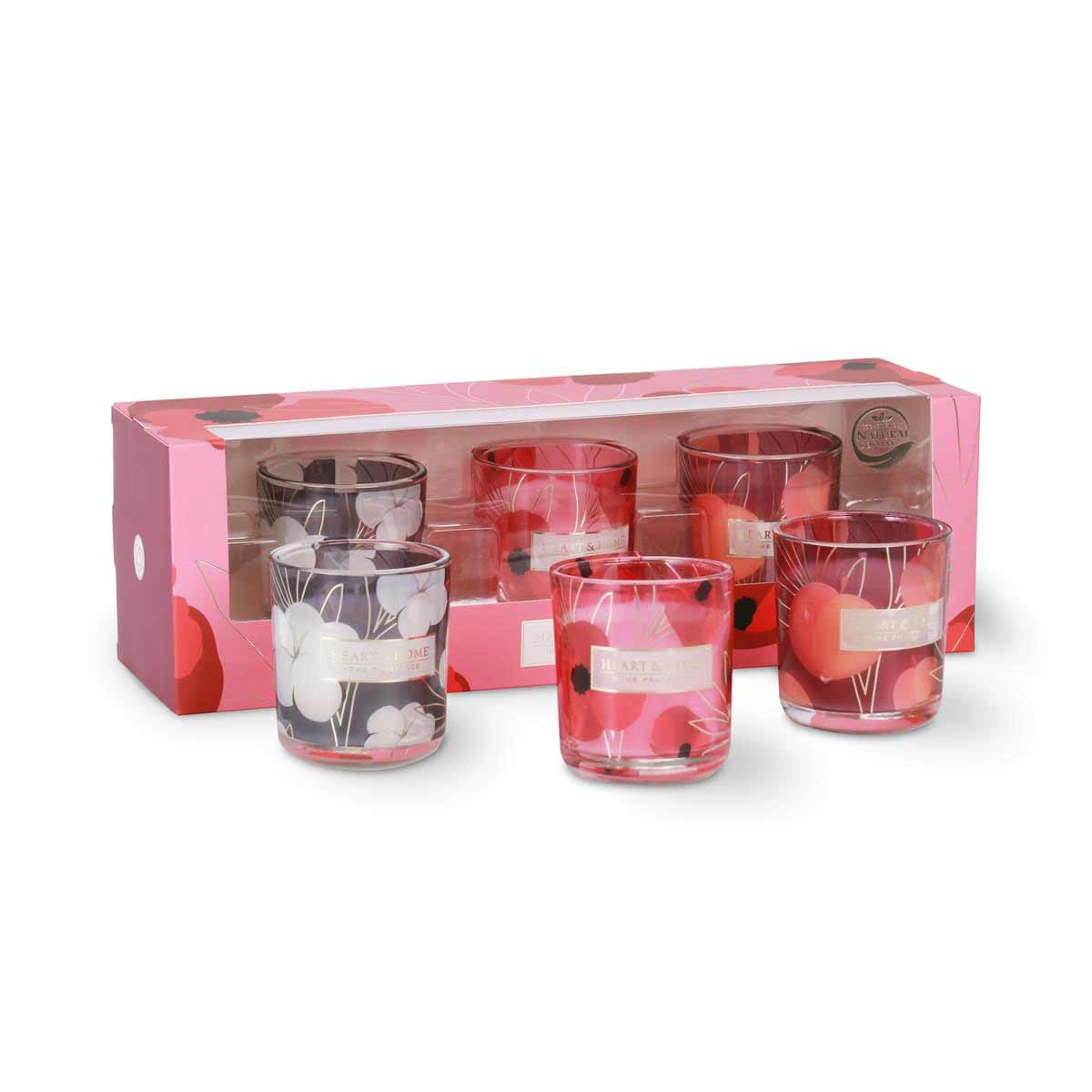 Coffret cadeau 3 bougies votives Heart and Home