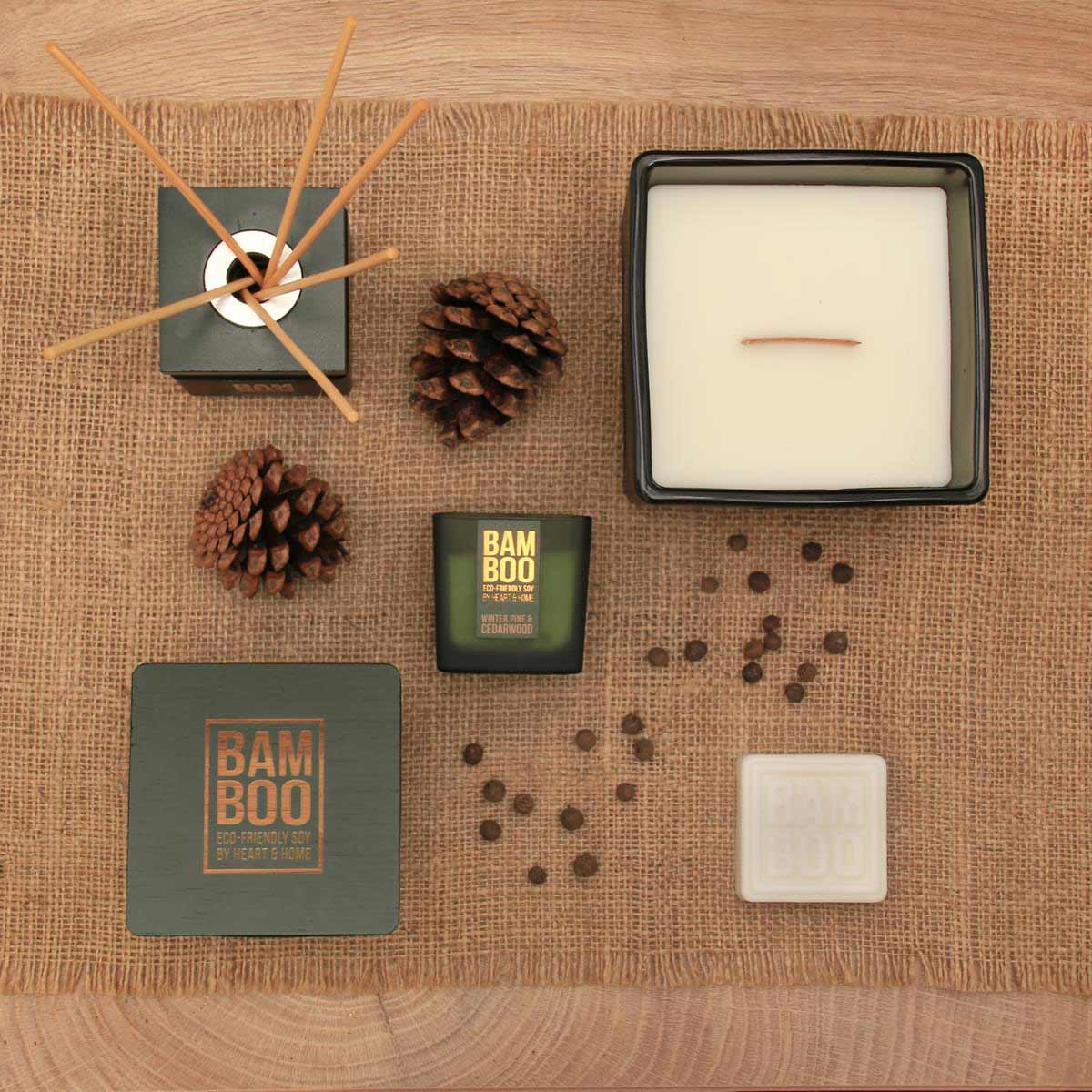 Maxi-bougie Heart and Home Pin d'hiver et bois de cdre