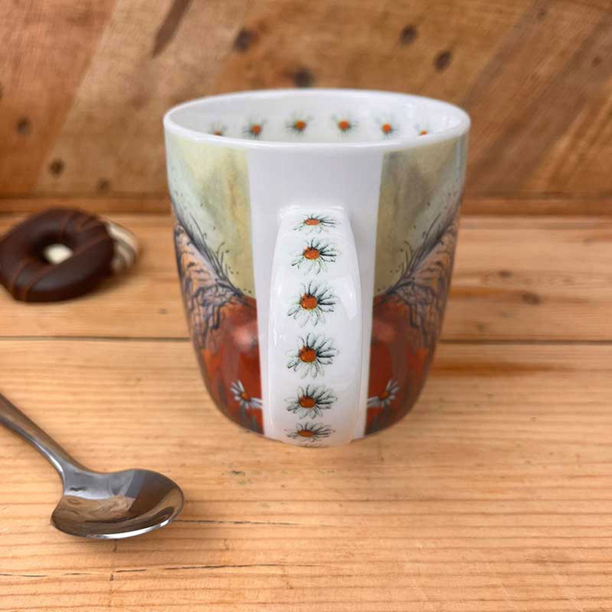 Mug en porcelaine Cheval et fleurs par Alex Clark