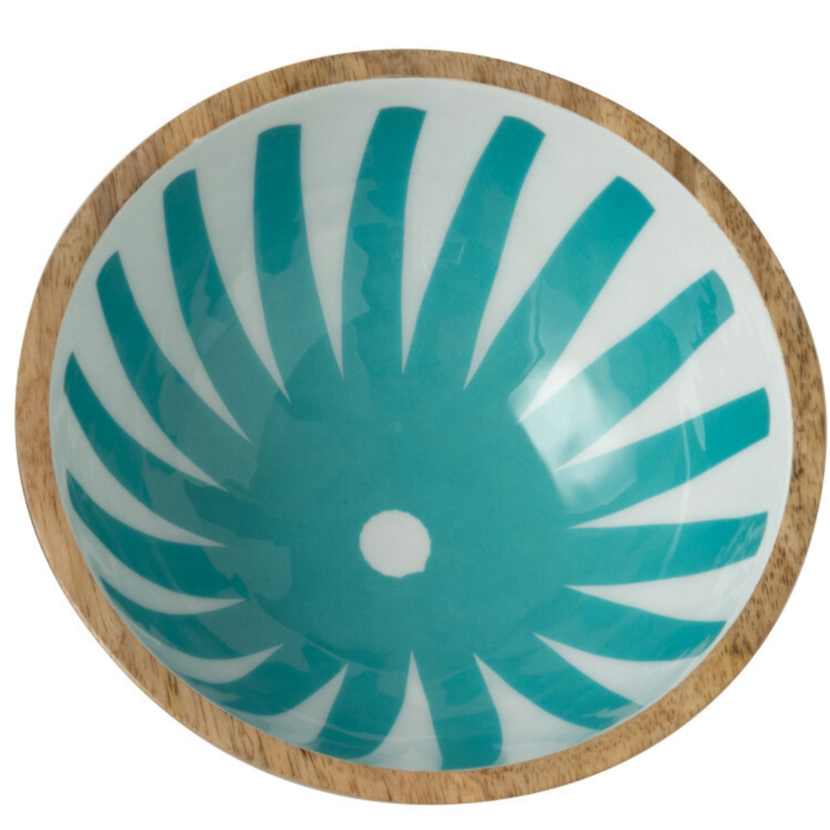 Bol en manguier dcor 17 cm - Turquoise