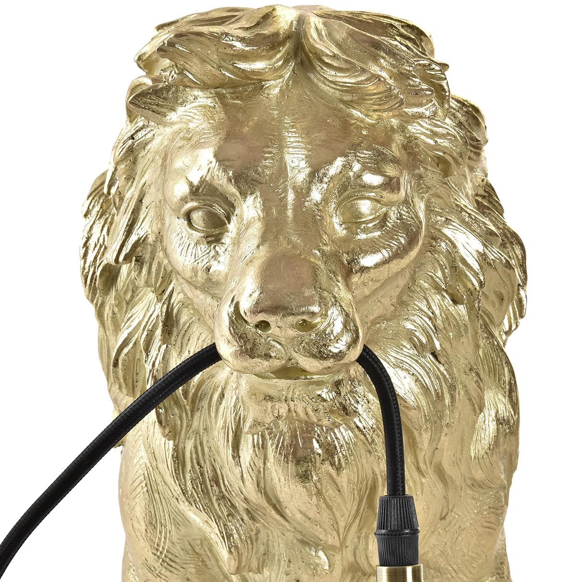 Lampe de table Lion Dor en rsine - 35.5 cm