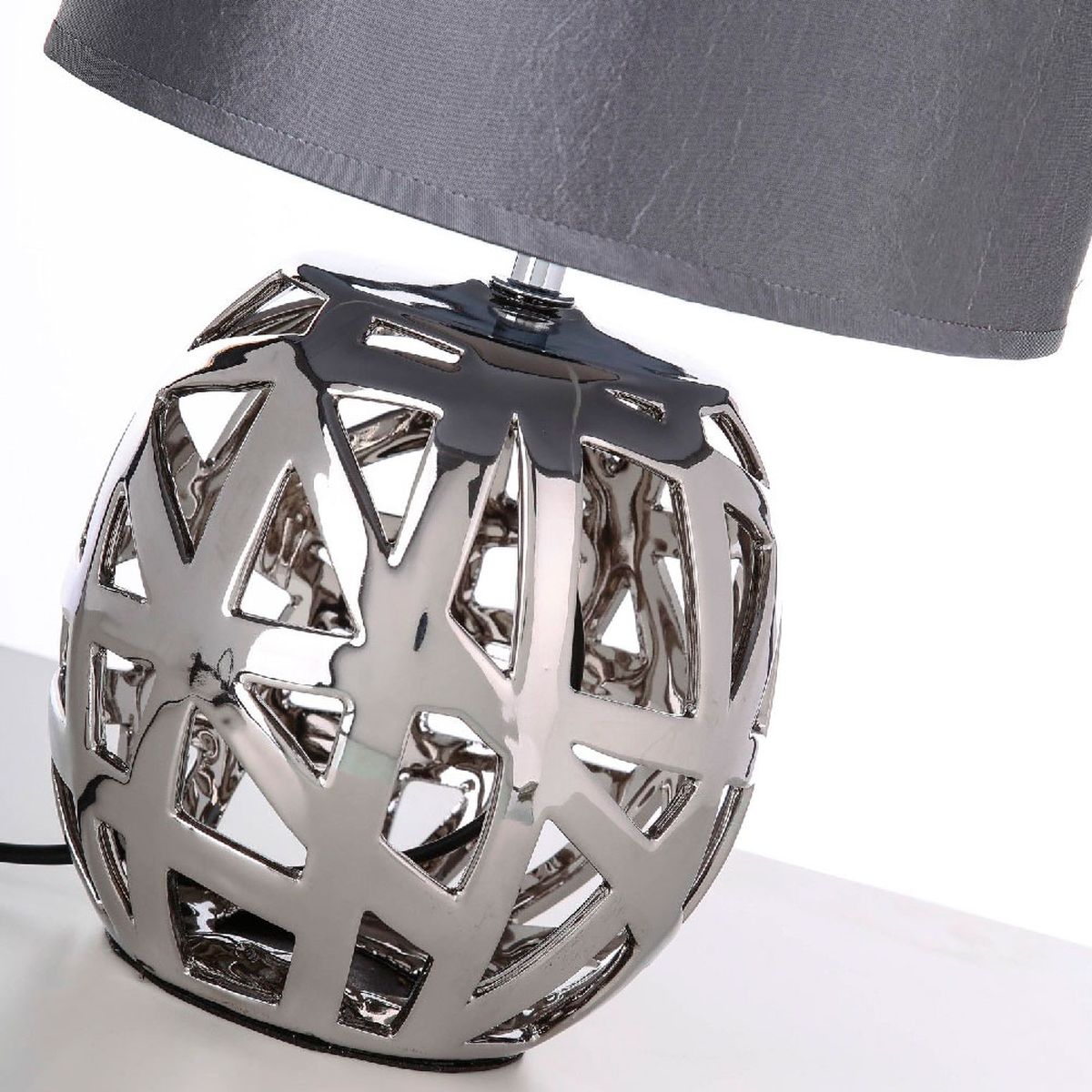 Lampe de table en Cramique - Argent - 36 cm