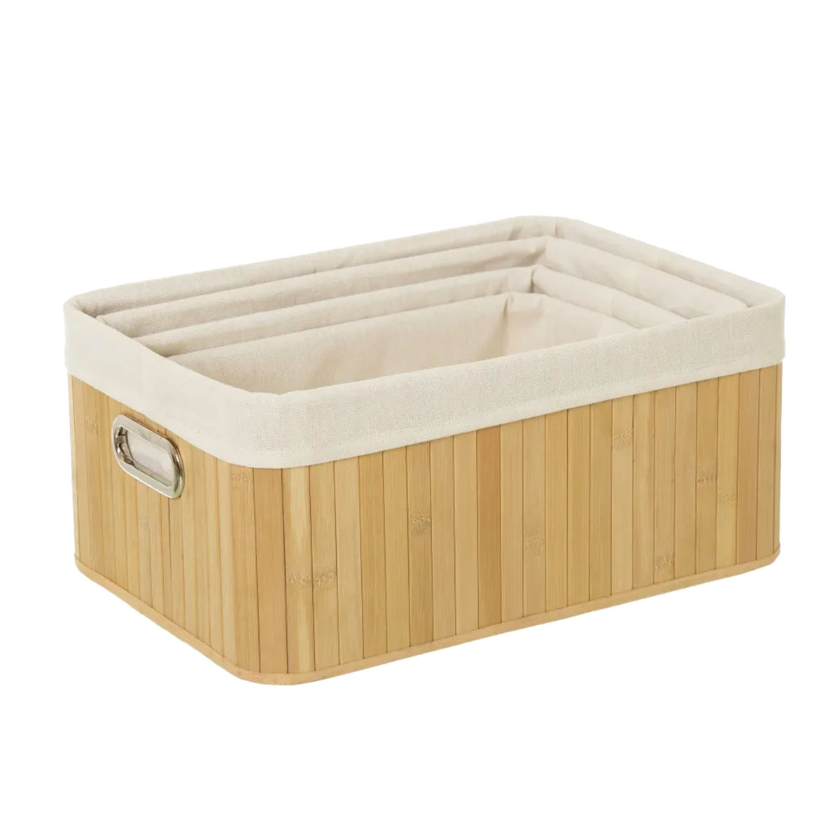 Set de 4 paniers de rangement en Bambou