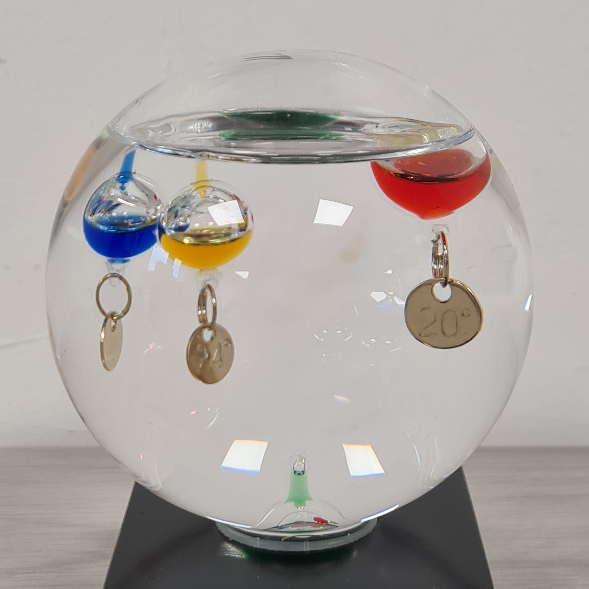 Thermomtre en verre de Galile - Galileo - Sur Socle