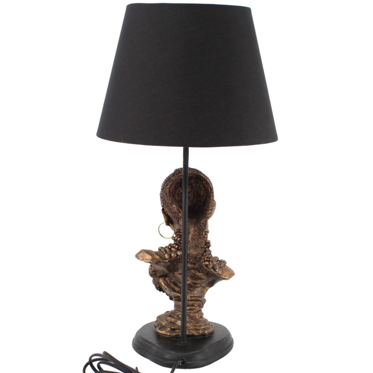 Lampe Buste de Femme Africaine en rsine 58 cm