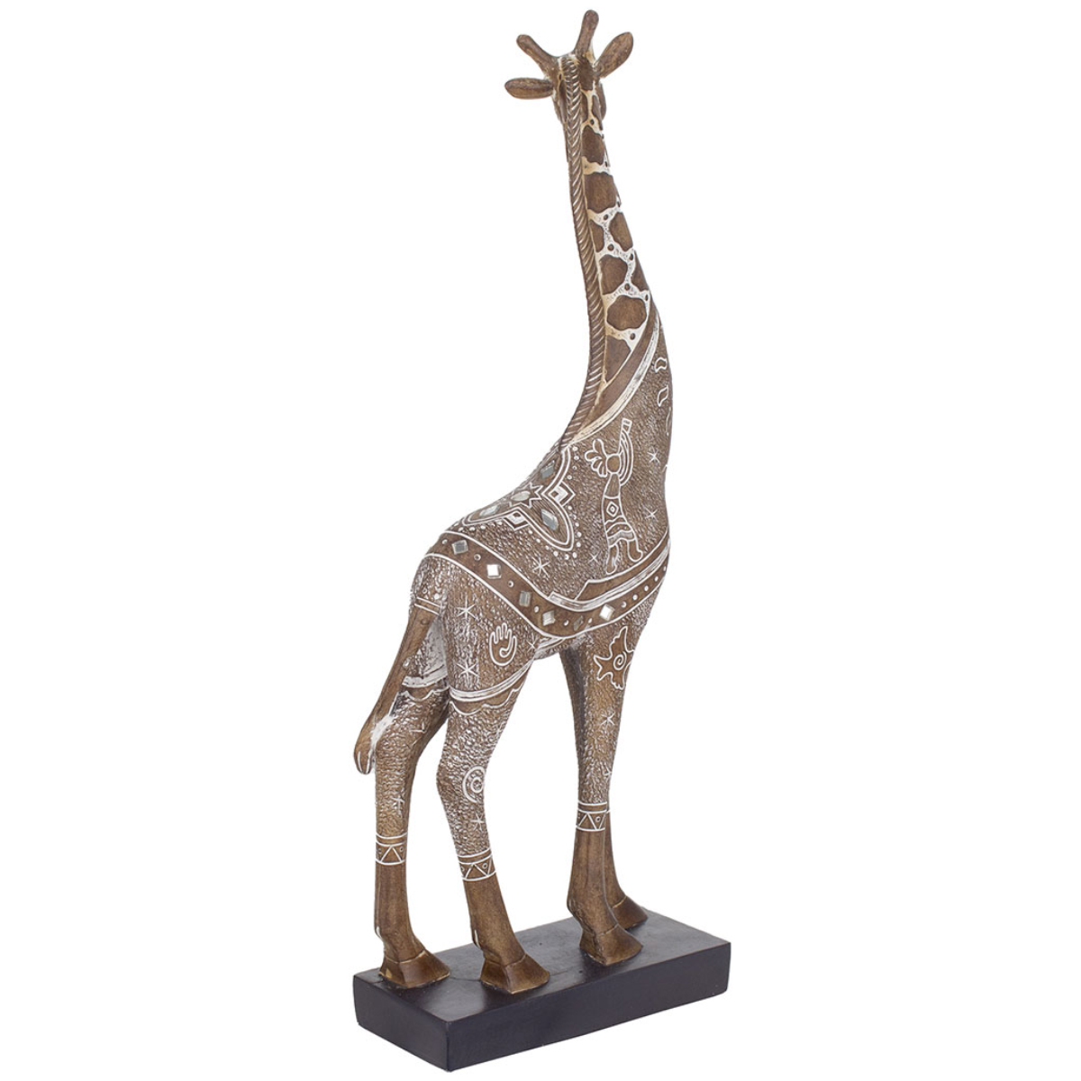 Girafe de dcoration en rsine marron 35 cm